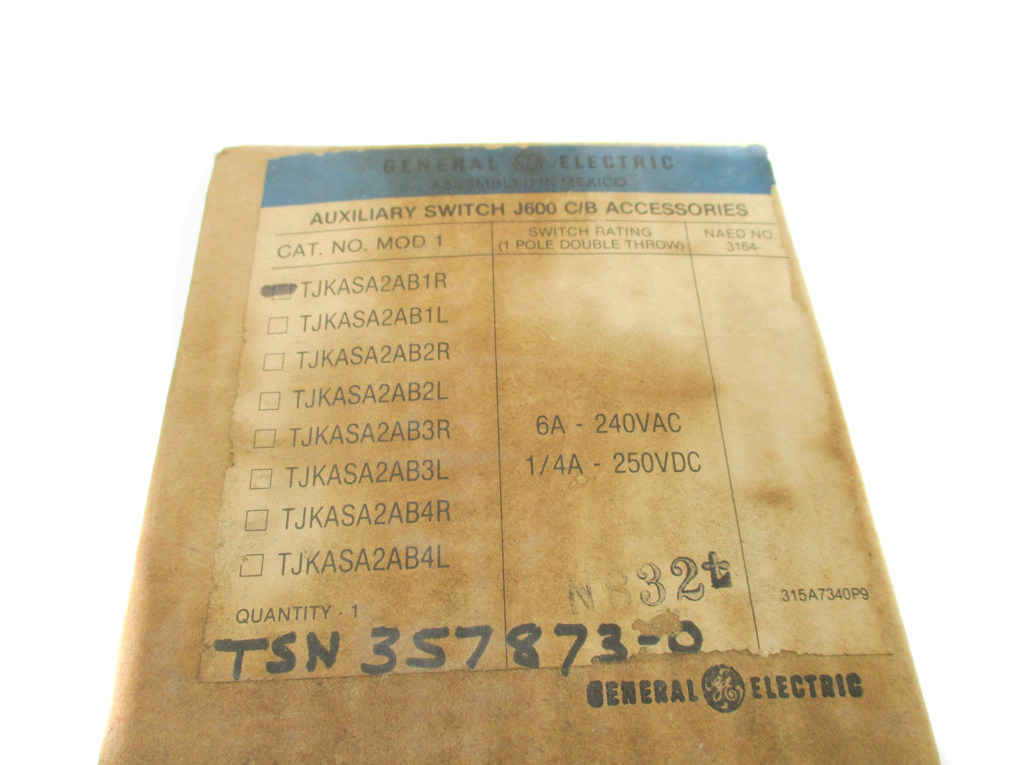 GENERAL ELECTRIC TJKASA2AB1R NSFS