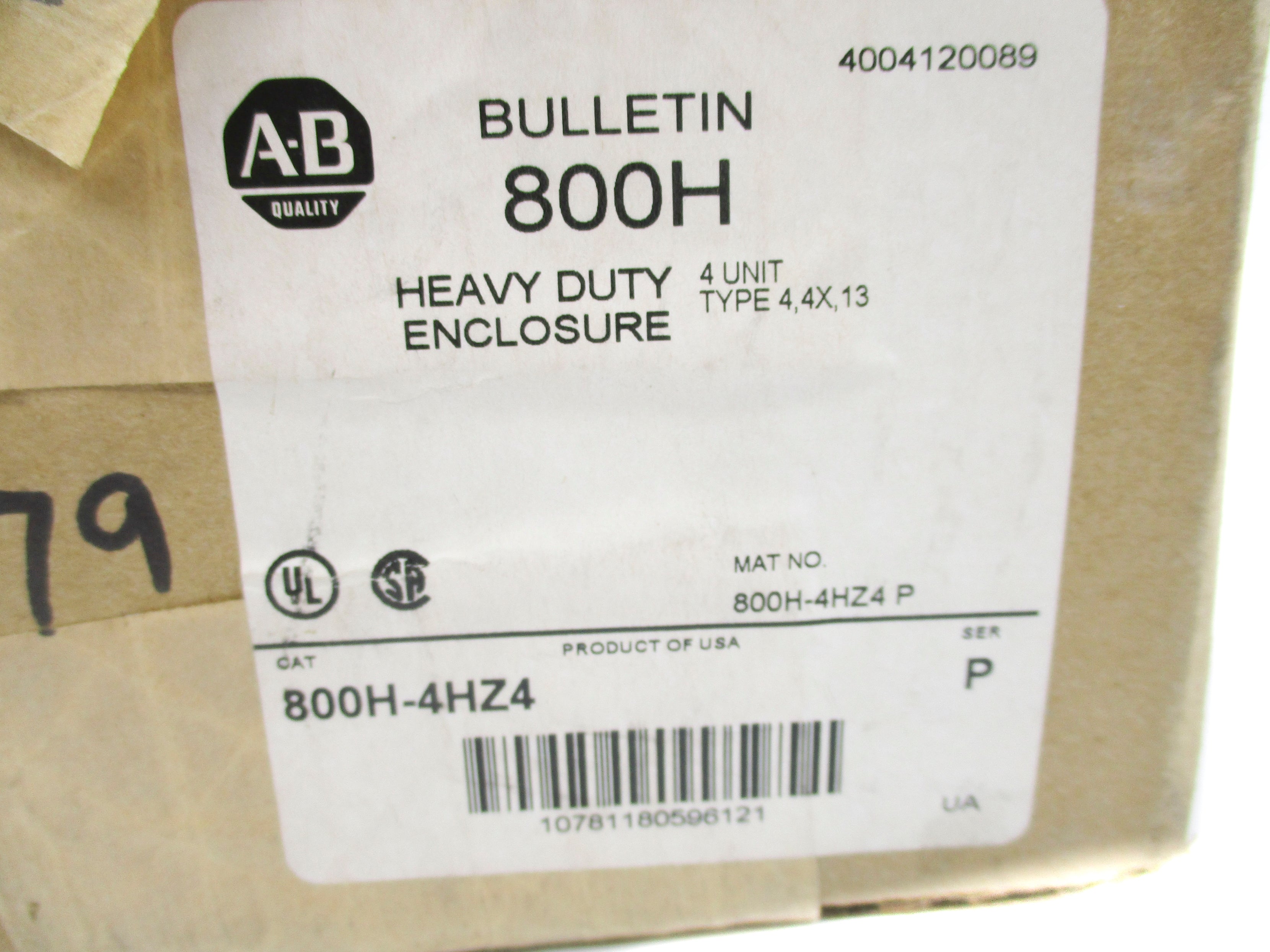 ALLEN BRADLEY 800H-4HZ4 SER. P (BR/WH) NSMP