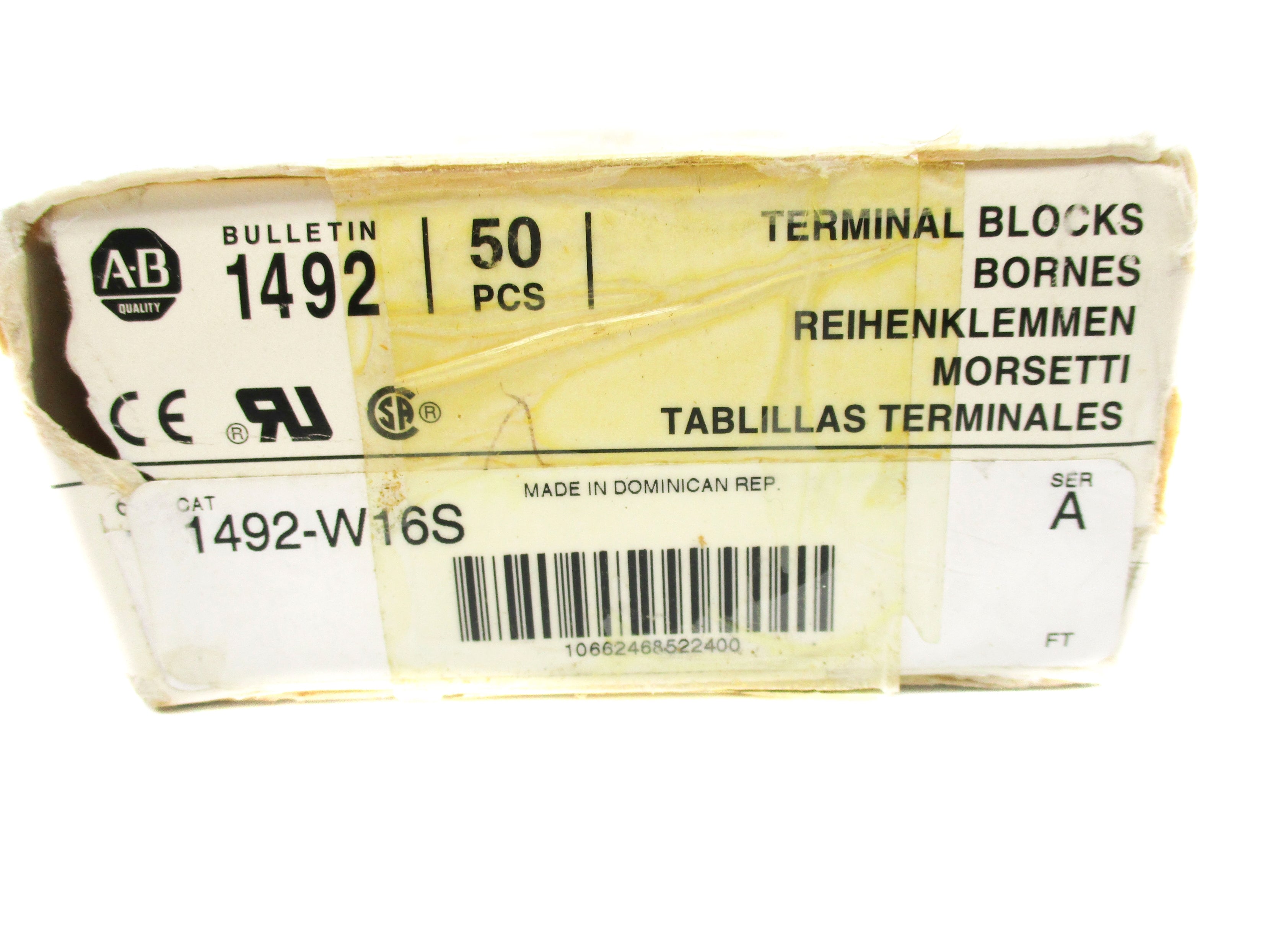 ALLEN BRADLEY 1492-W16S SER. A (PKG OF 50) NSMP