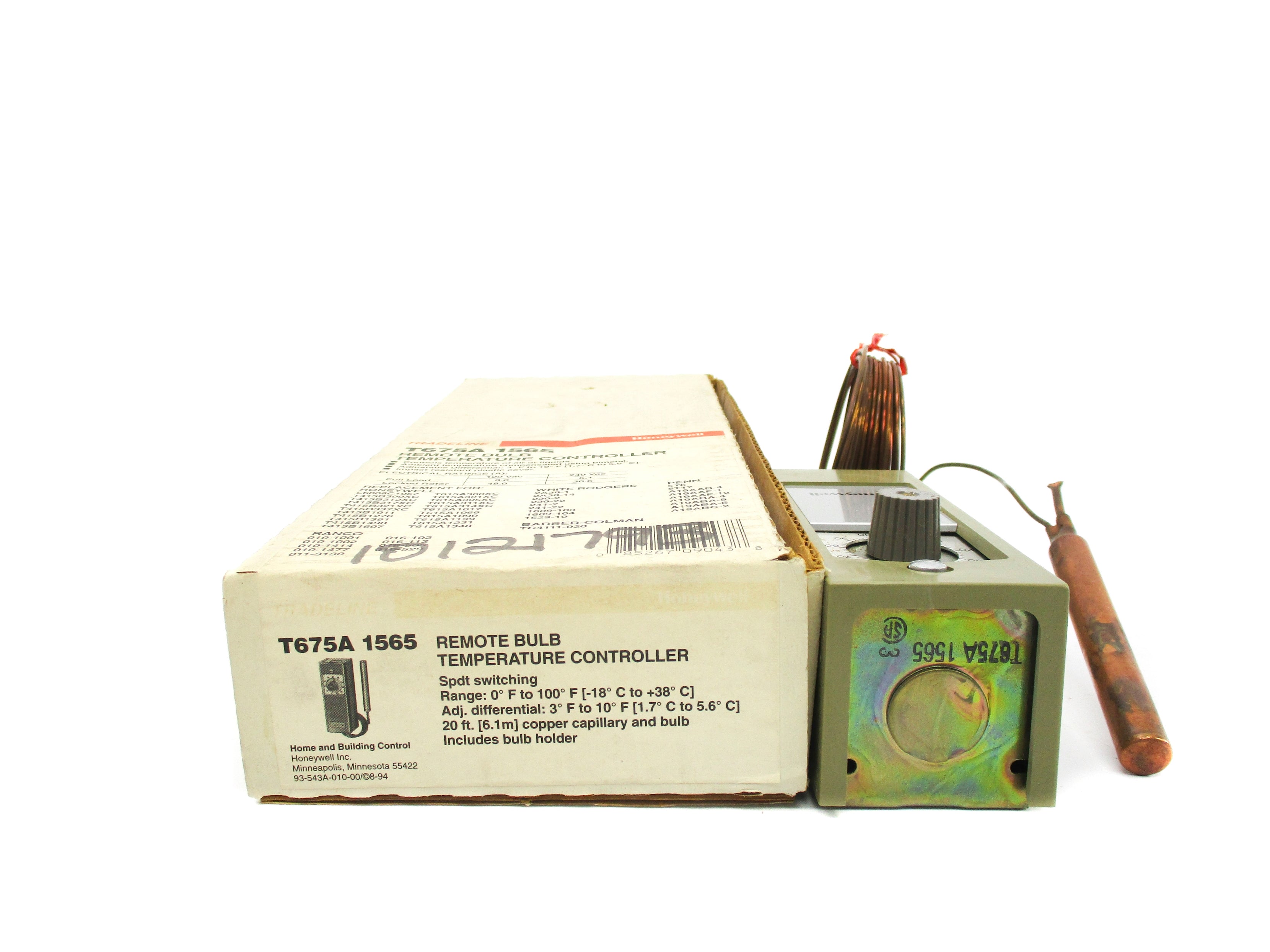 HONEYWELL T675A1565 240VAC 0-100'F NSMP