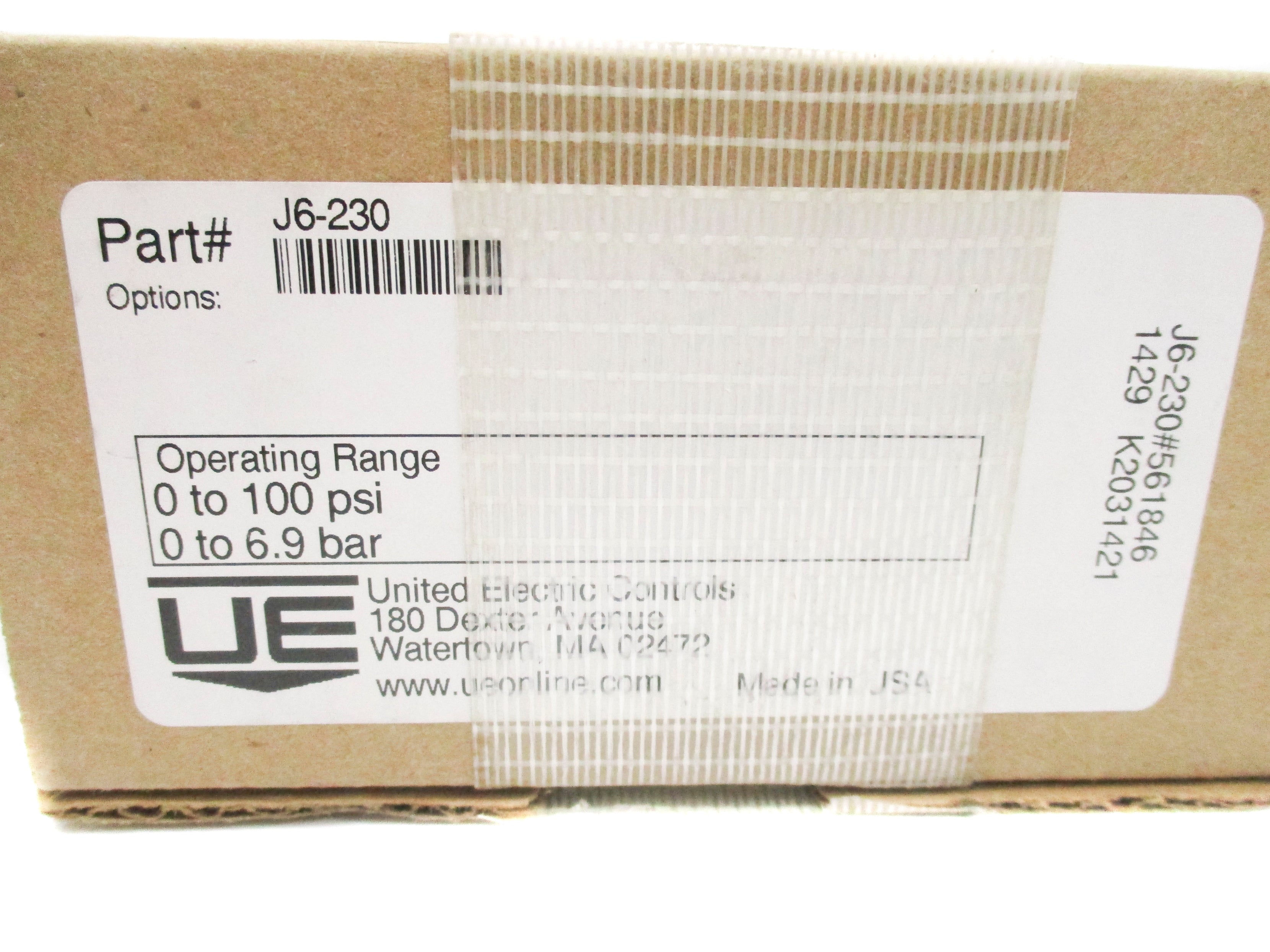 UNITED ELECTRIC J6-230 480VAC 15A 0-100PSI NSMP