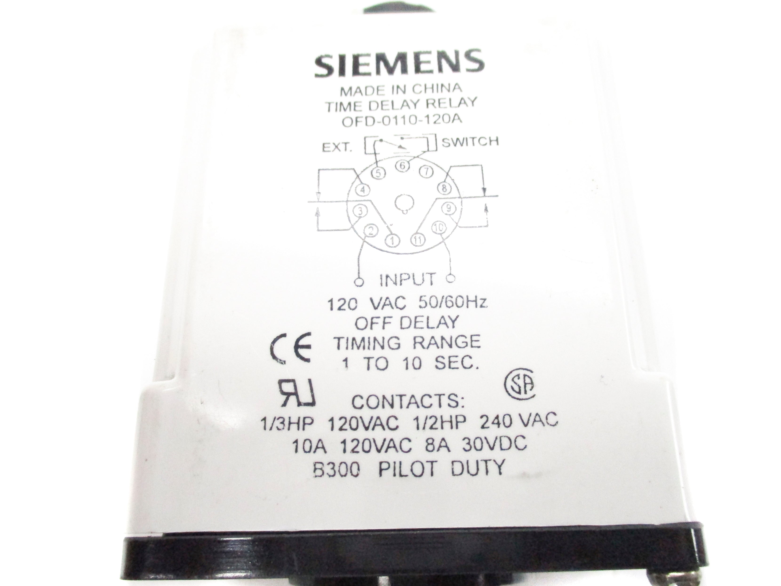 SIEMENS OFD-0110-120A 1-10SEC 10A 120VAC UNMP