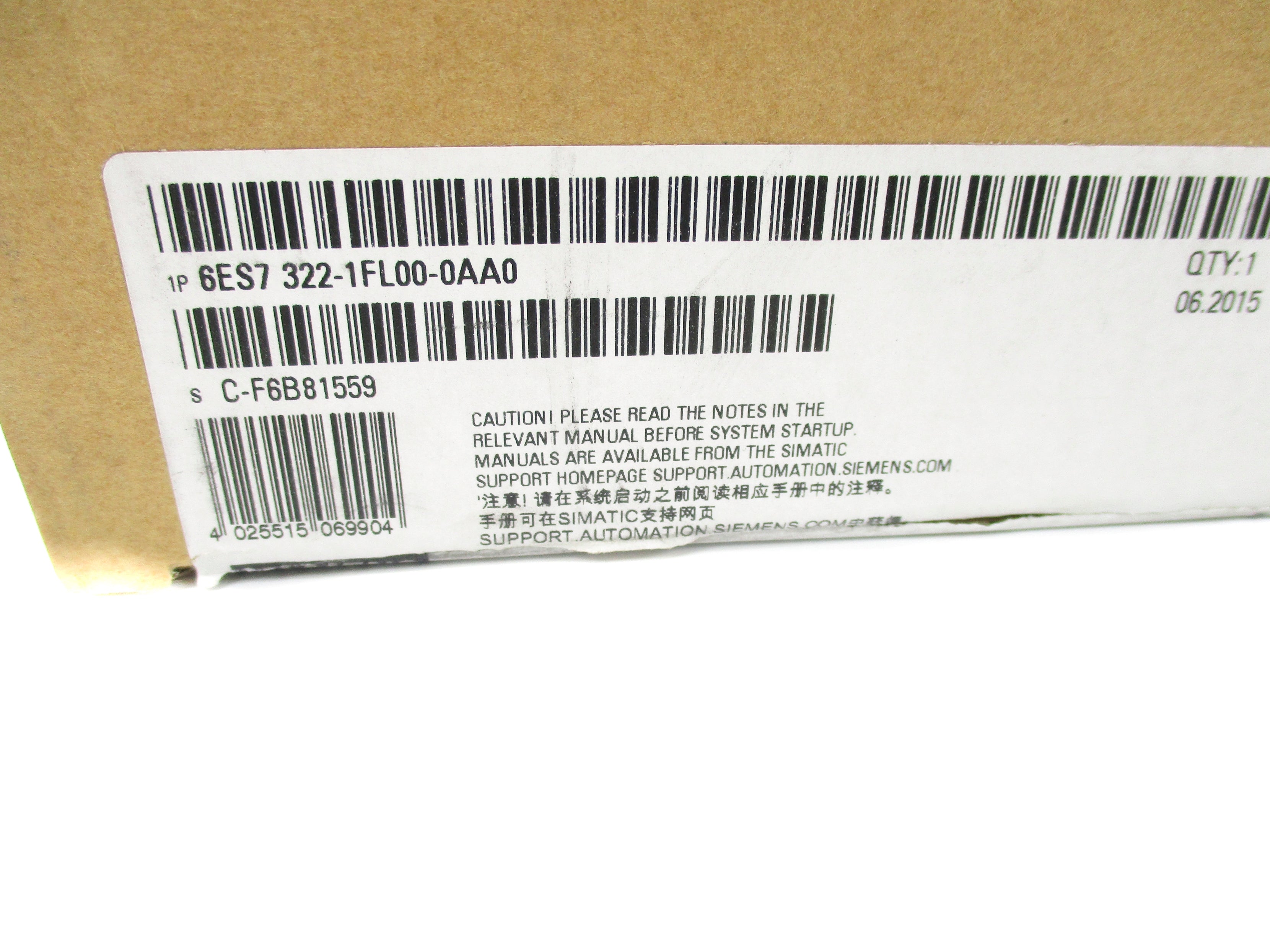 SIEMENS 6ES7322-1FL00-0AA0 (AS PICTURED) NSMP