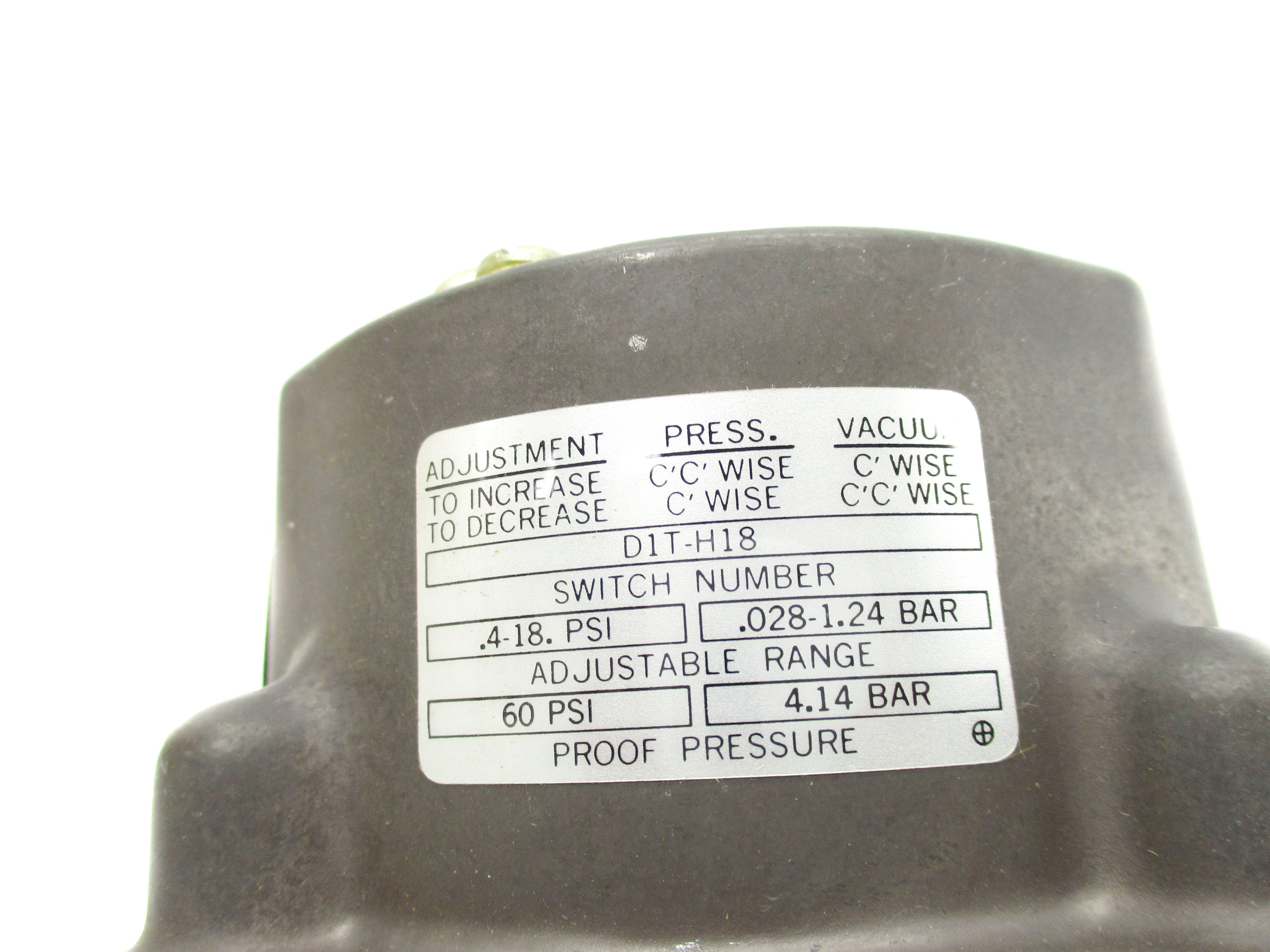 BARKSDALE D1T-H18 60PSI NSNP