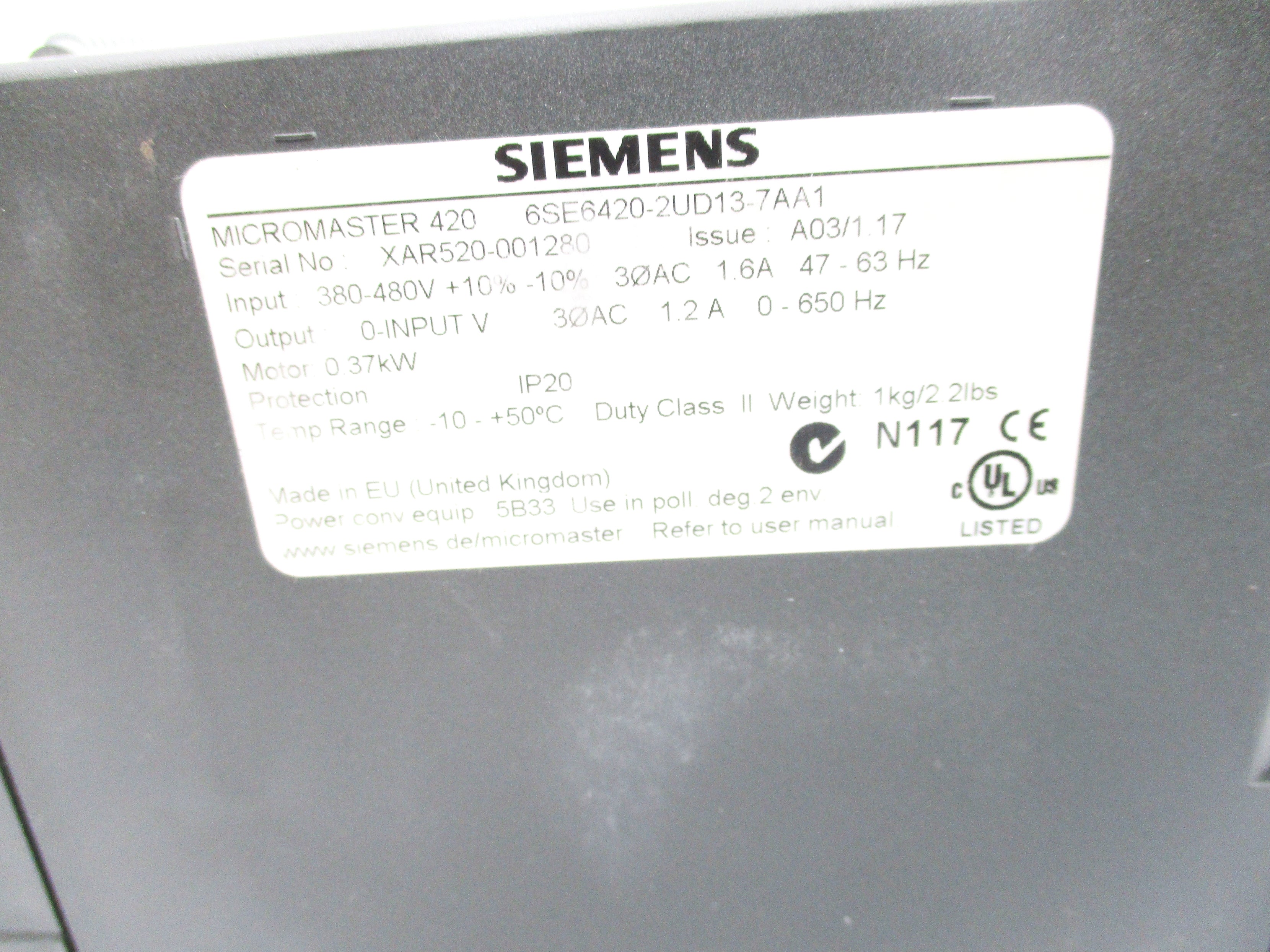 SIEMENS 6SE6420-2UD13-7AA1 NSNP