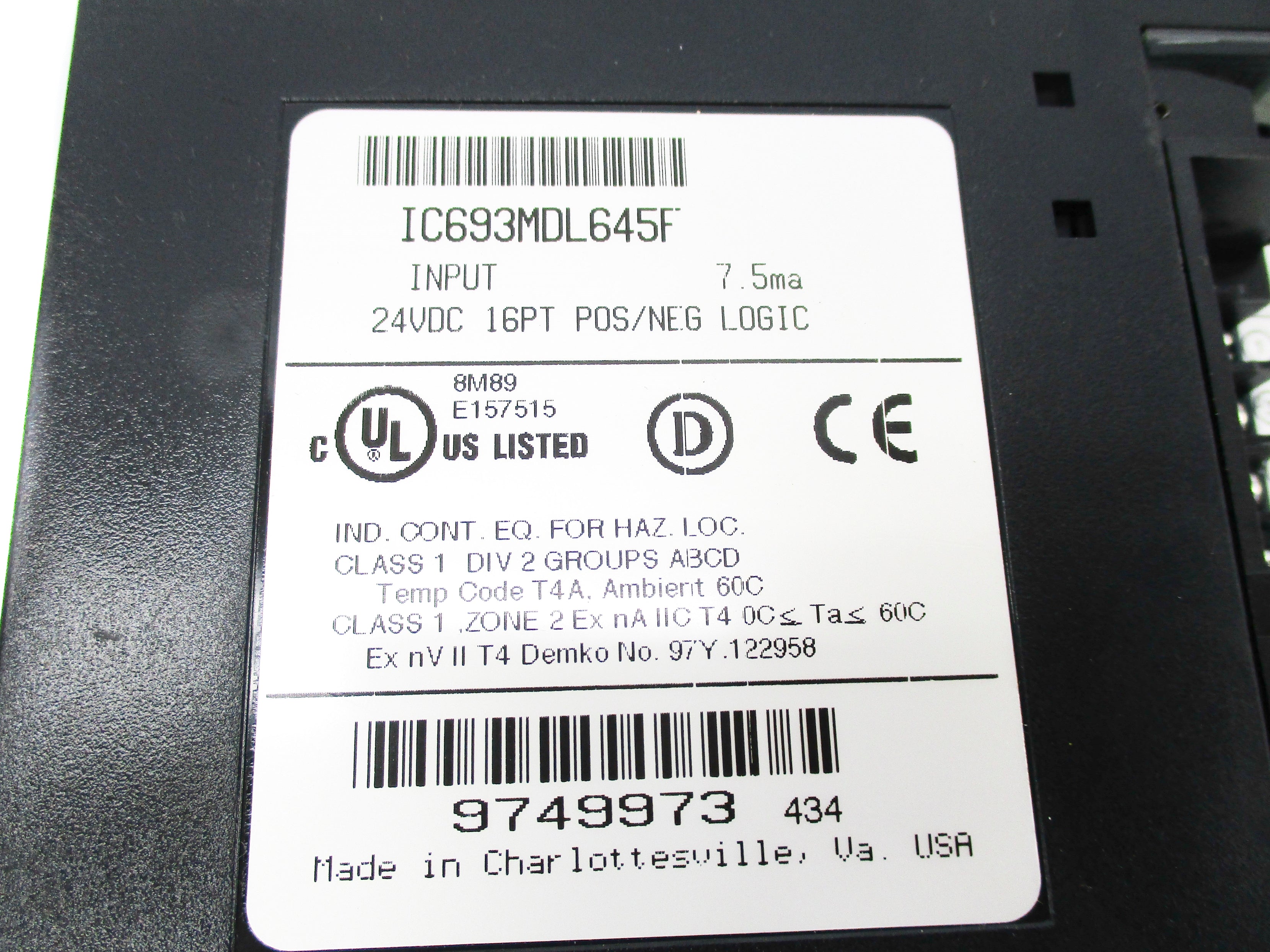 GE FANUC IC693MDL645F 24VDC NSNP
