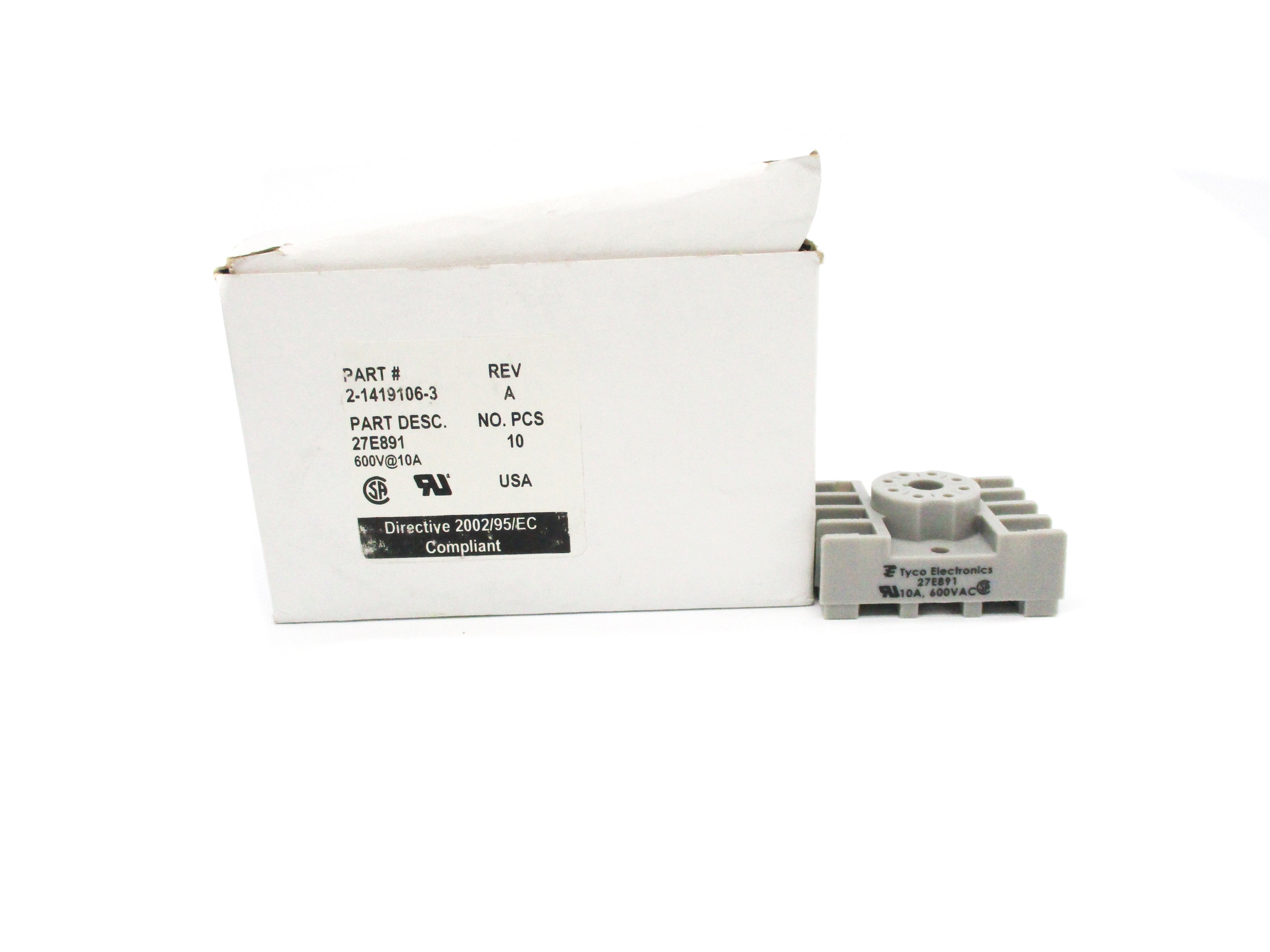 TYCO ELECTRONICS 27E891 SER. A 600V 10A (PKG OF 10) (WH) NSMP