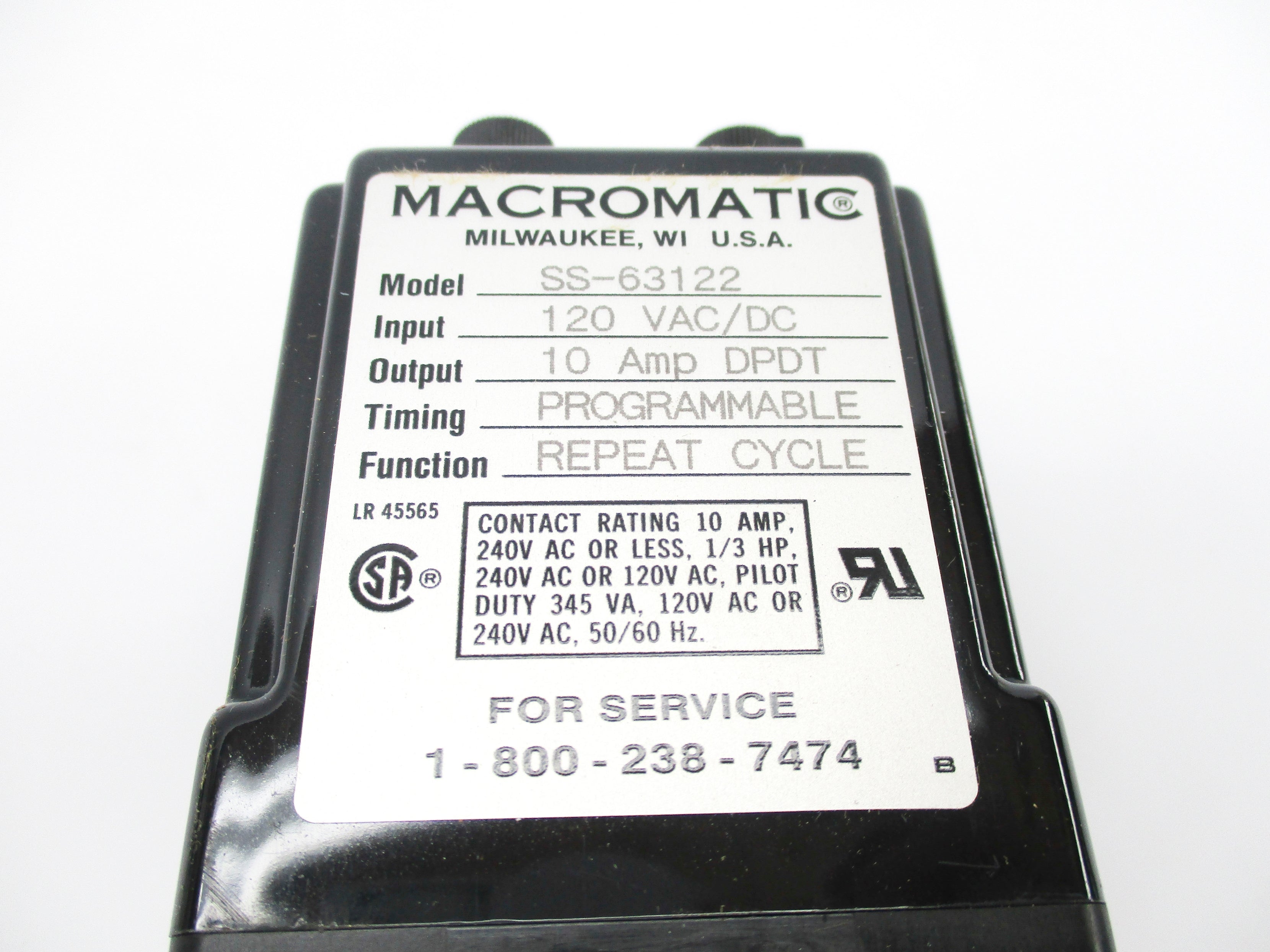 MACROMATIC SS-63122 10A 120V NSNP