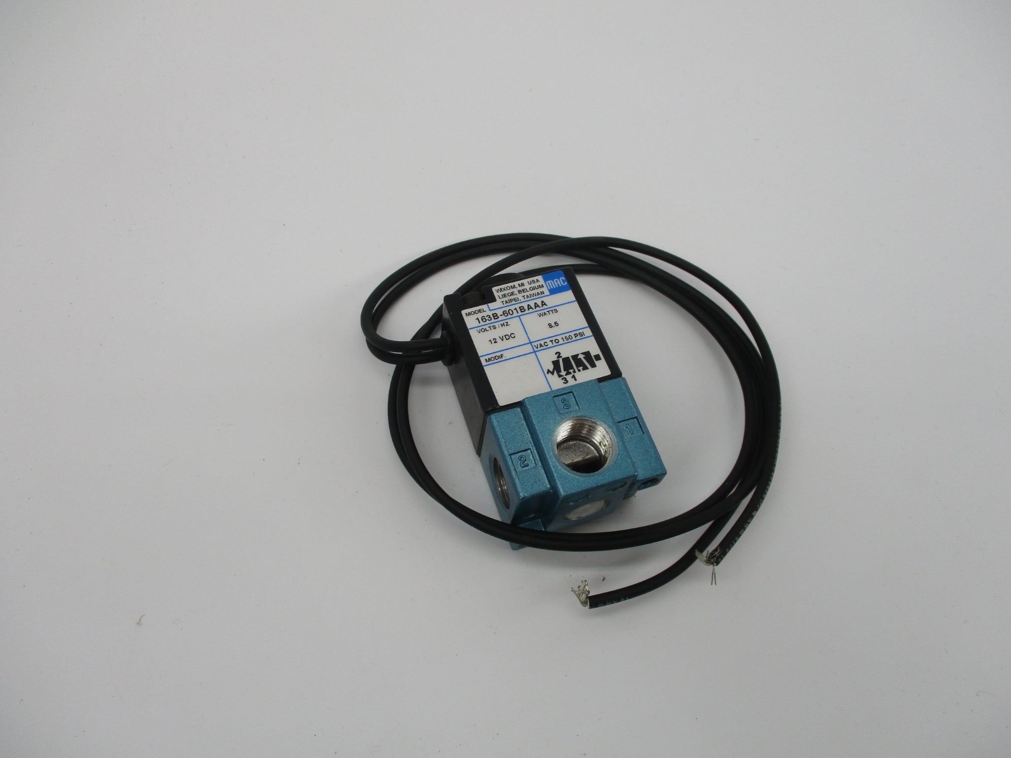 MAC 163B-601BAAA 12VDC 150PSI NSNP