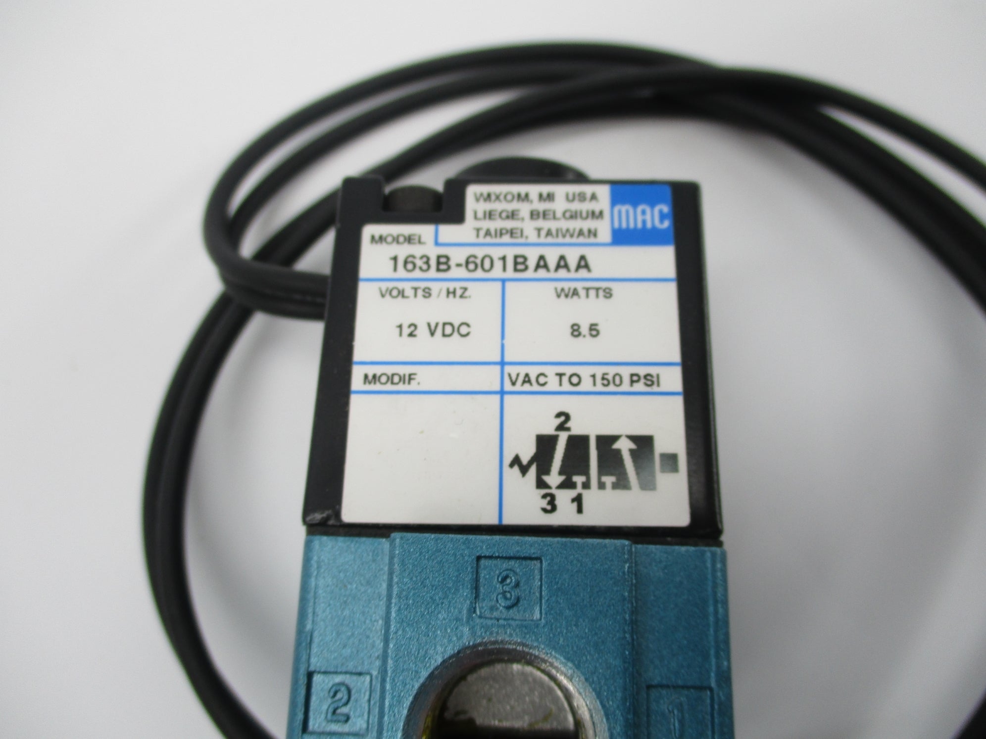MAC 163B-601BAAA 12VDC 150PSI NSNP