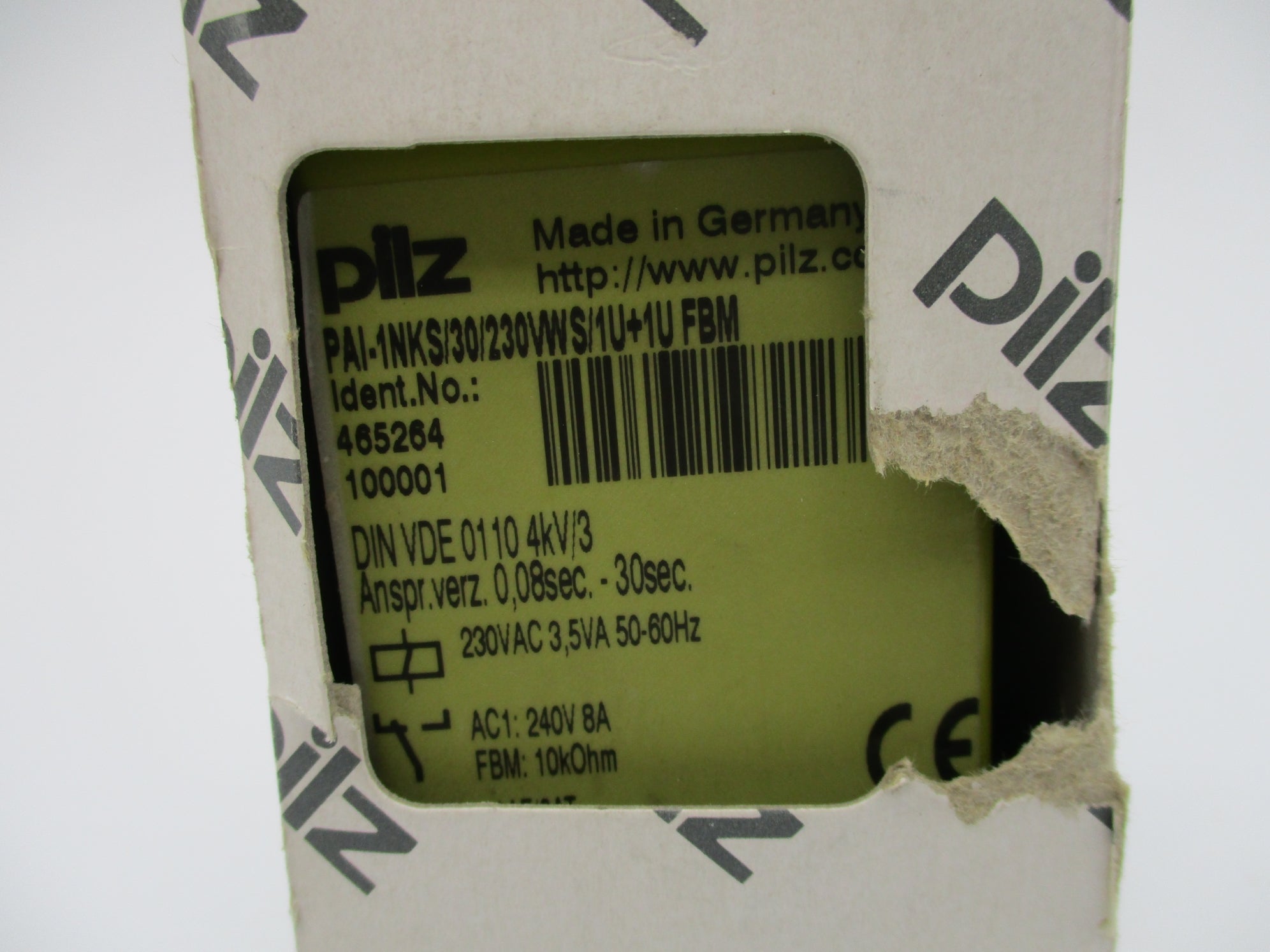 PILZ PAI-1NKS/30130VWS/1U+1UFBM 8A 240V NSMP