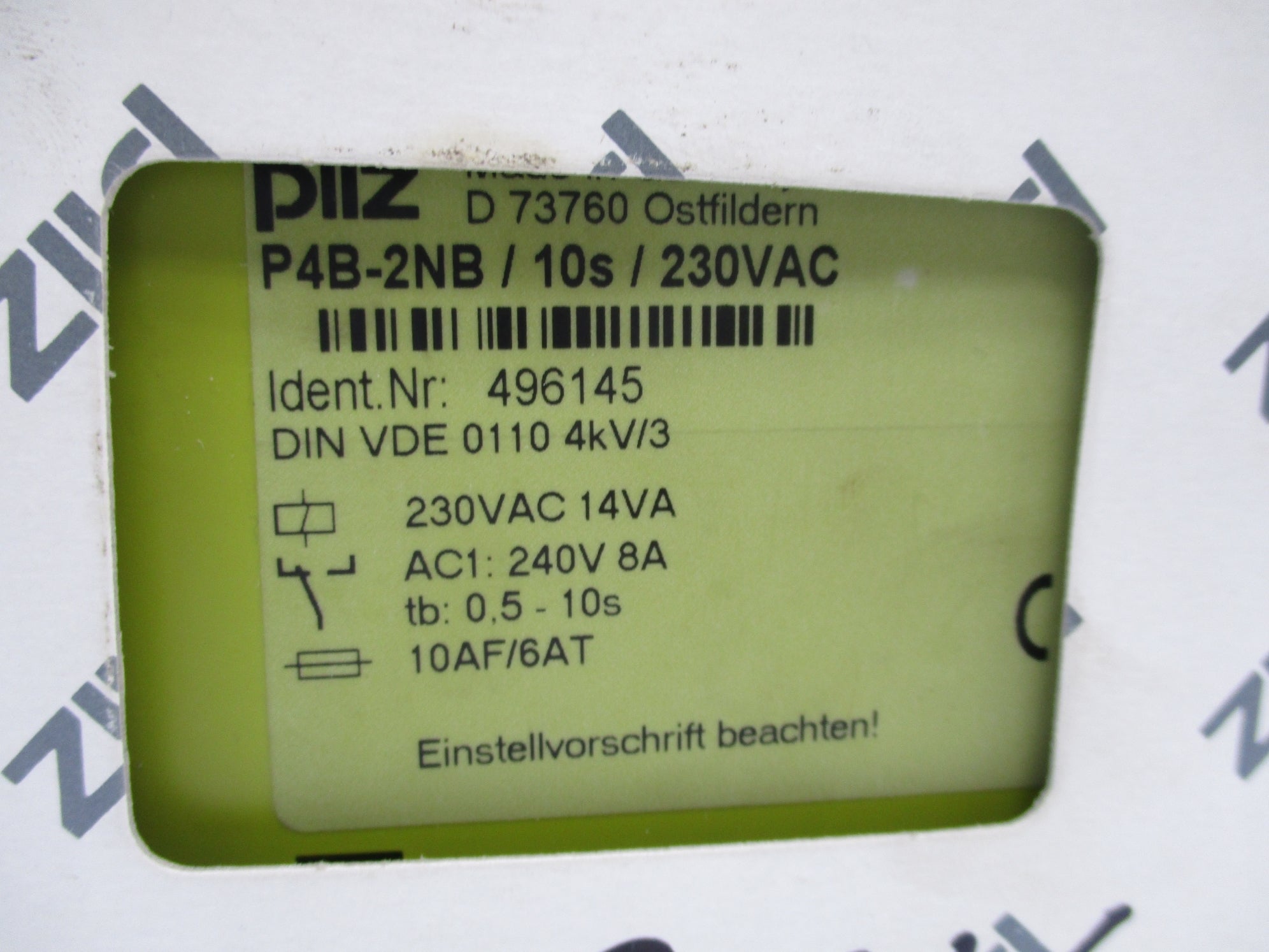 PILZ P4B-2NB/10S/230VAC 8A 230VAC NSMP
