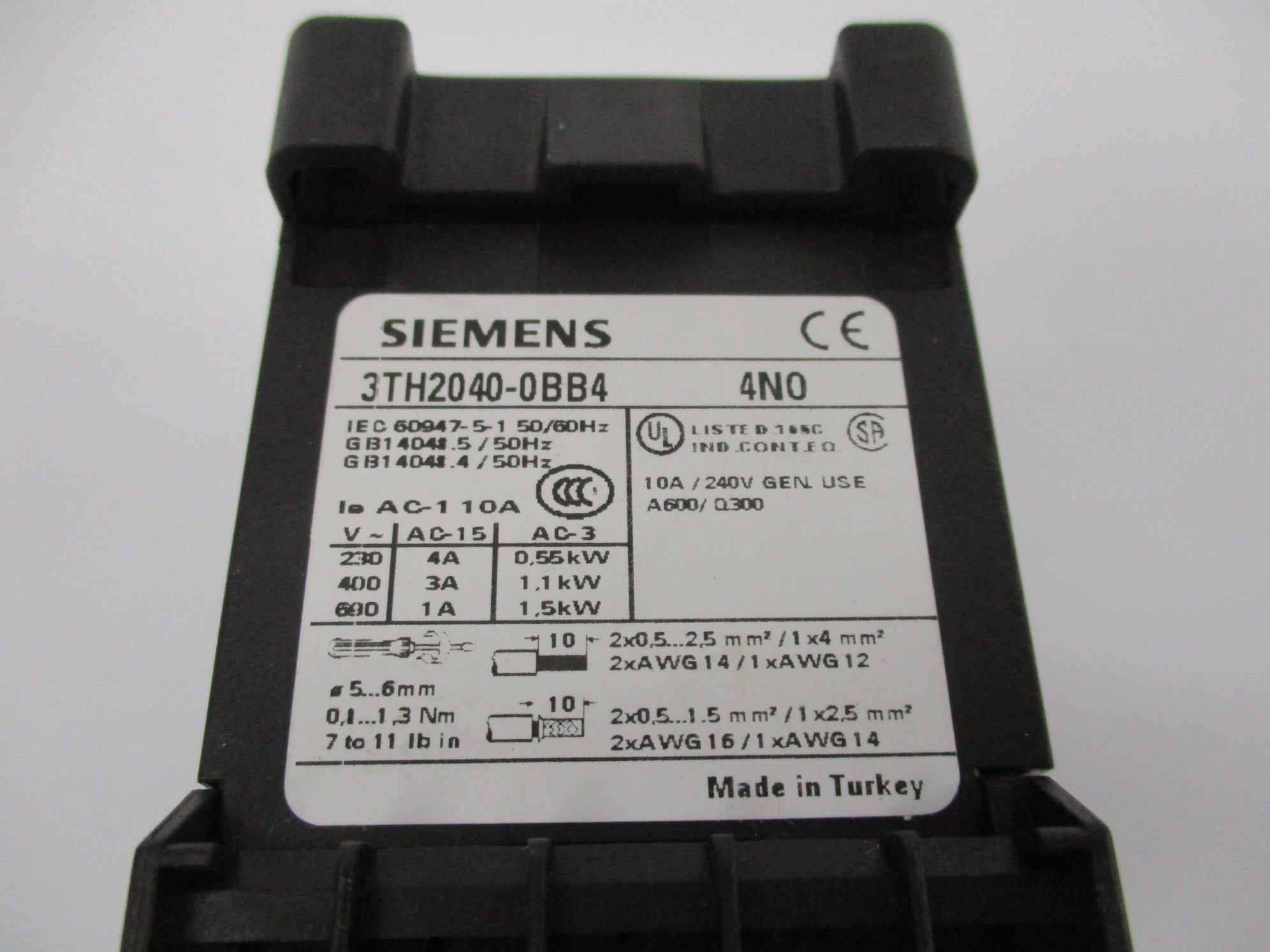 SIEMENS 3TH2040-0BB4 10A 24VDC NSNP