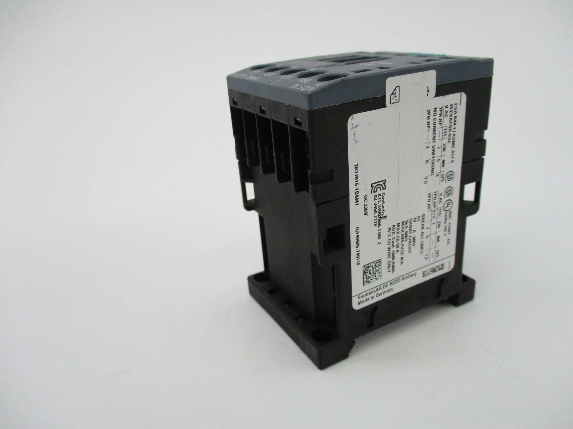 SIEMENS 3RT2016-1BM41 220VDC NSNP