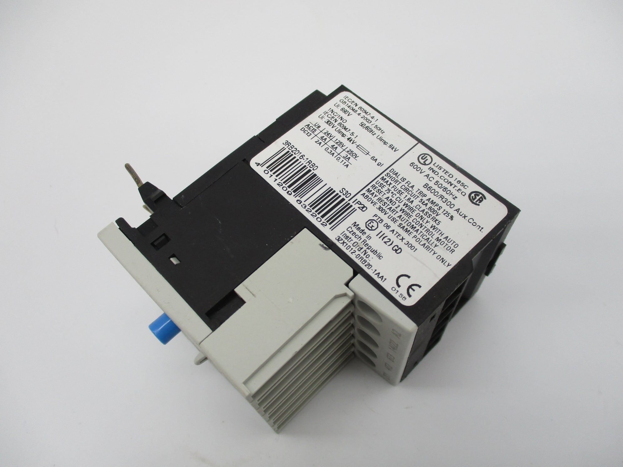 SIEMENS 3RB2016-1RB0 0.1-0.4A 600VAC UNMP