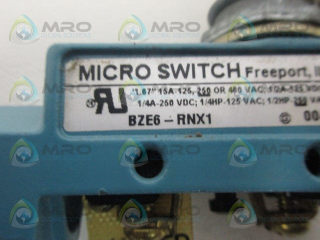 MICROSWITCH BZE6-RNX1 LIMIT SWITCH (AS PICTURED) *NEW NO BOX*