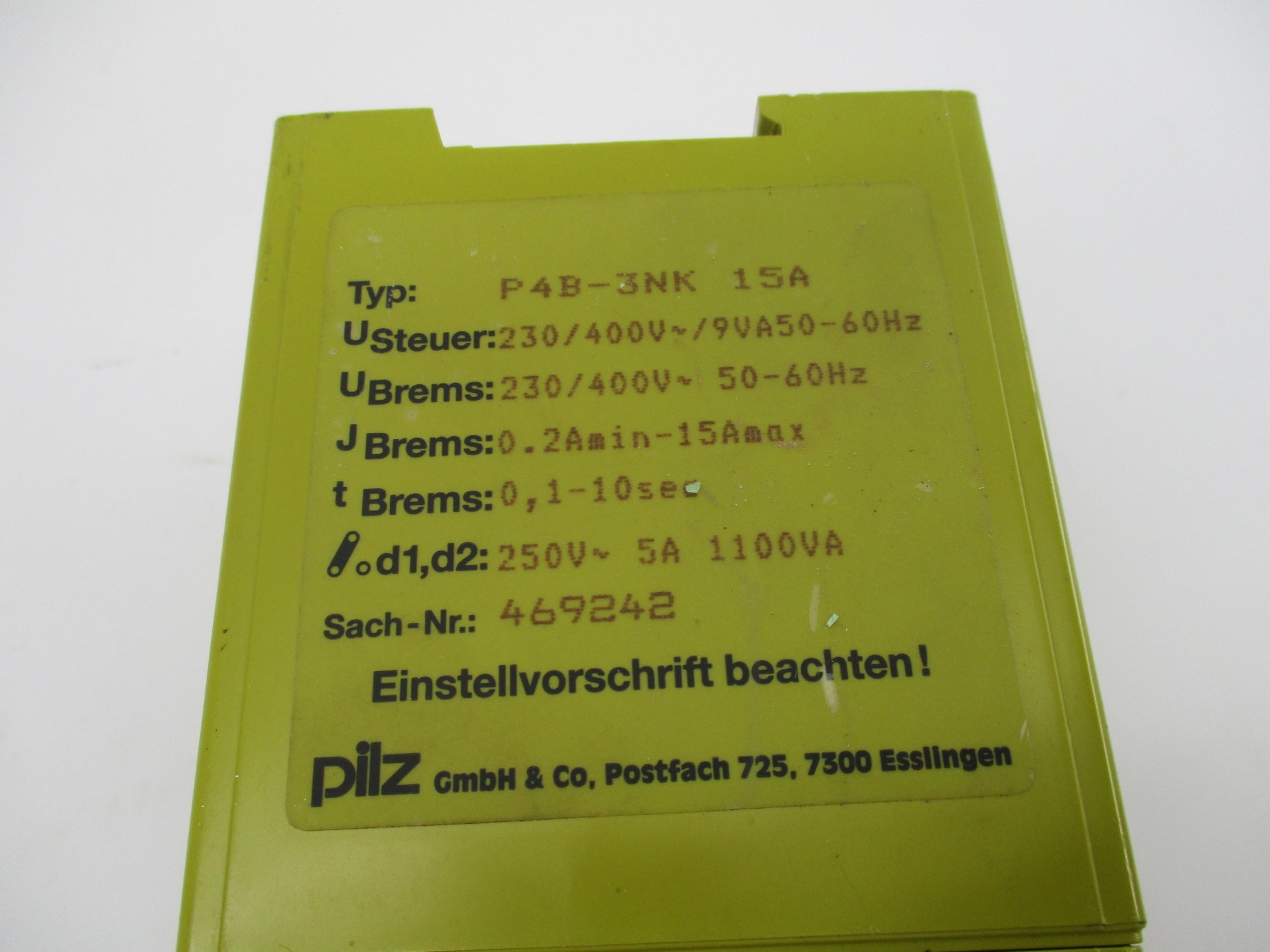 PILZ P4B-3NK15A 15A 220VAC/380VAC (AS PICTURED) NSNP