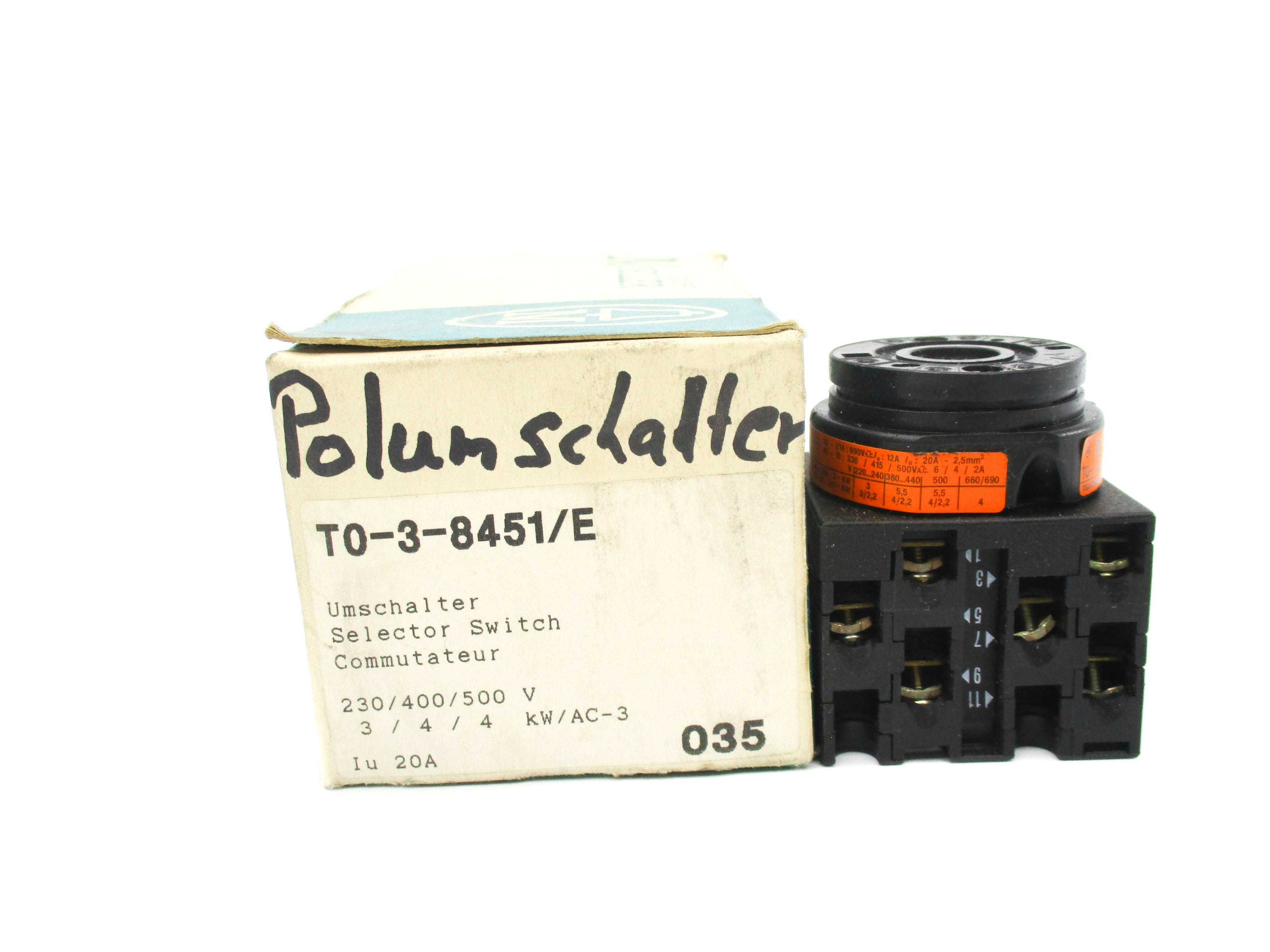 KLOCKNER MOELLER T0-3-8451/E (AS PICTURED) NSMP