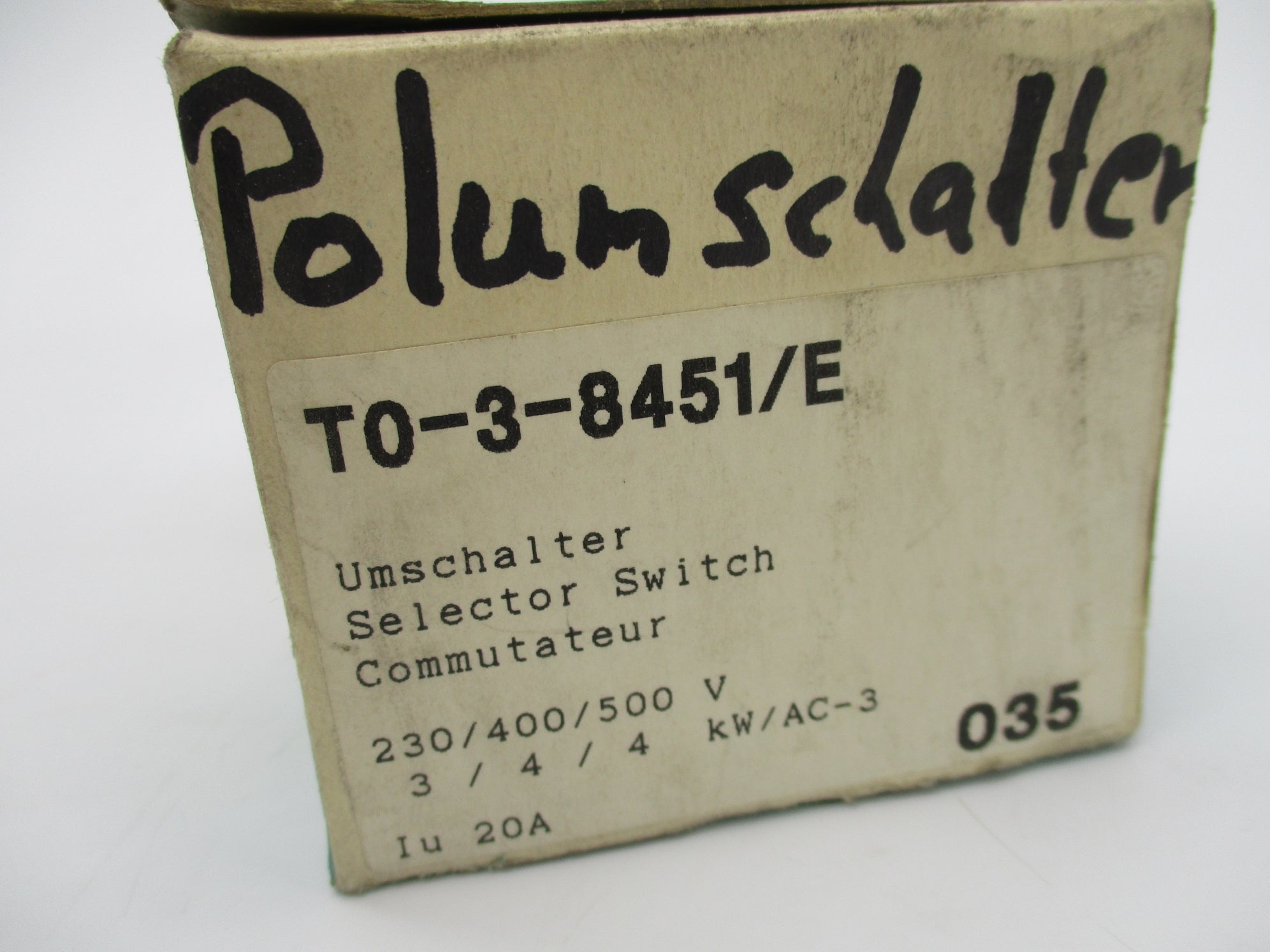 KLOCKNER MOELLER T0-3-8451/E (AS PICTURED) NSMP