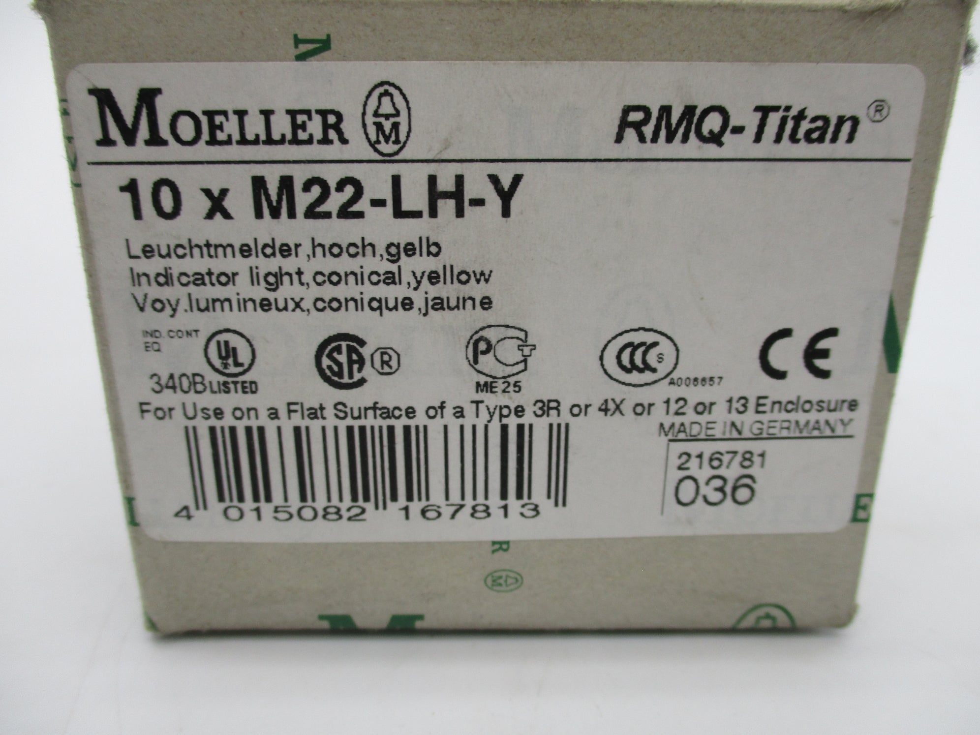 KLOCKNER MOELLER M22-LH-Y (PKG OF 10) NSMP