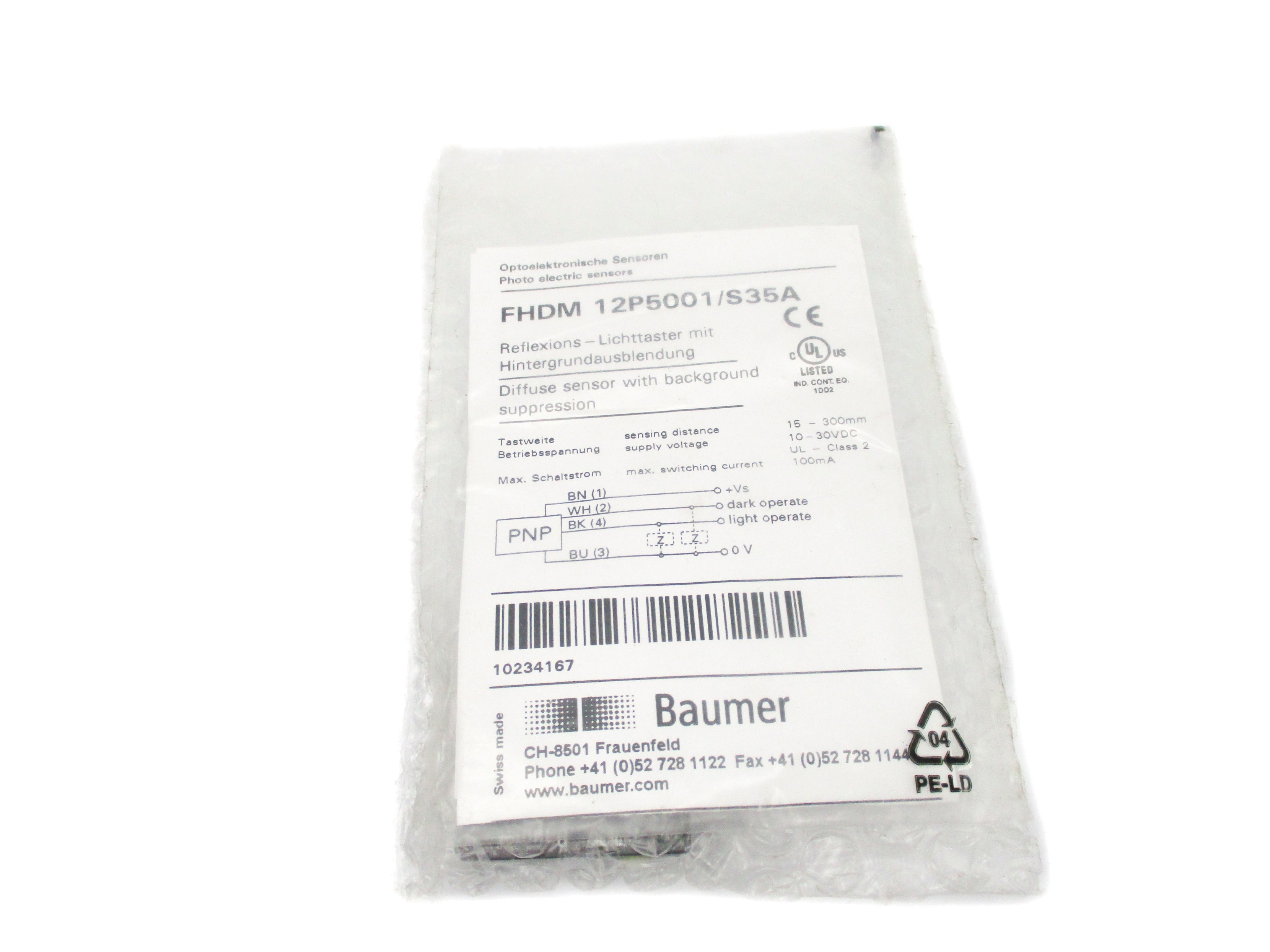 BAUMER FHDM12P5001/S35A 10-30VDC NSMP