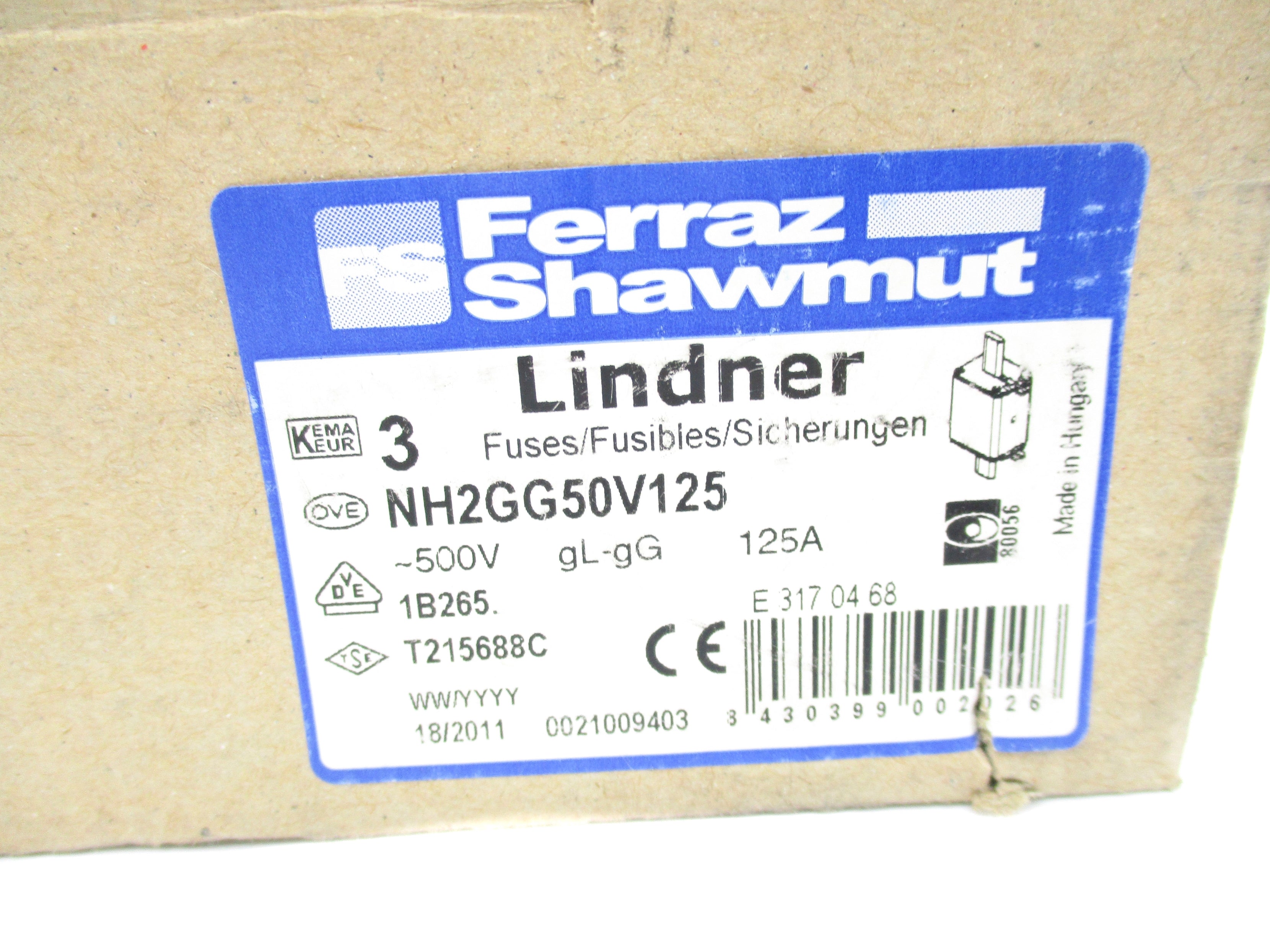 FERRAZ SHAWMUT NH2GG50V125 (PKG OF 3) NSMP