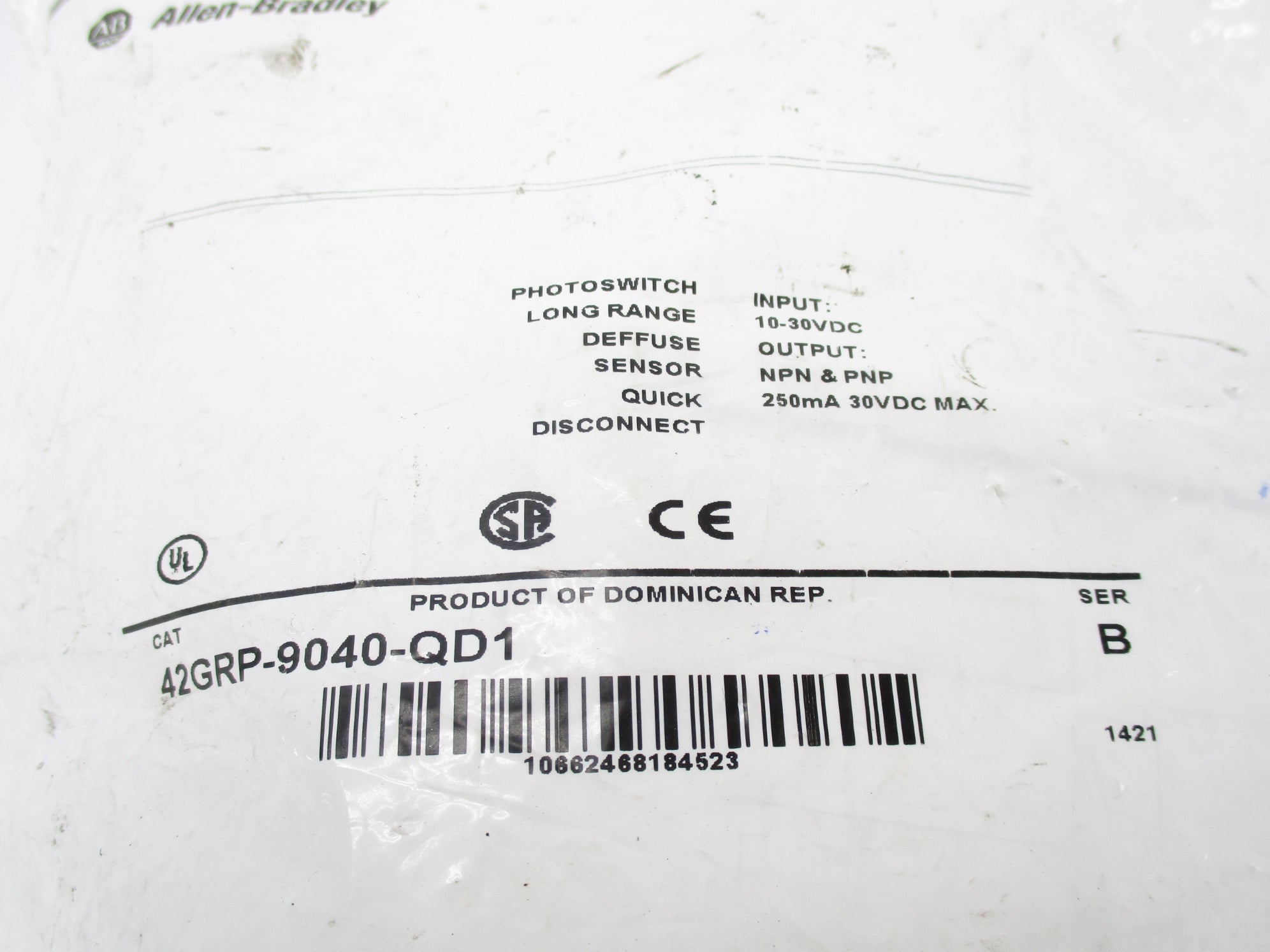 ALLEN BRADLEY 42GRP-9040-QD1 SER. B NSMP