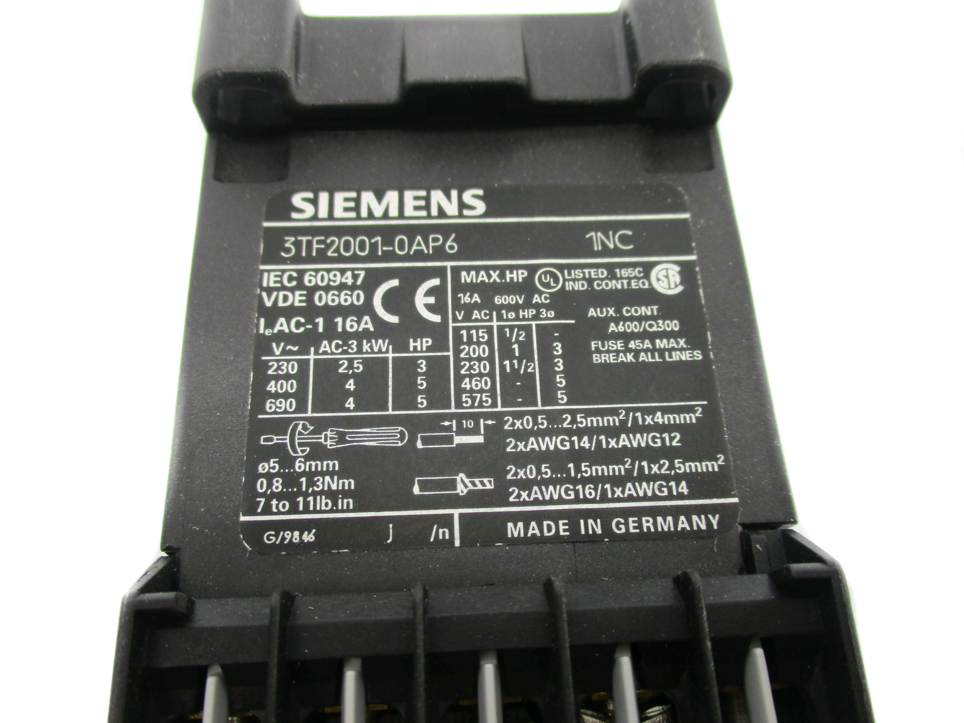 SIEMENS 3TF2001-0AP6 380/460V NSNP
