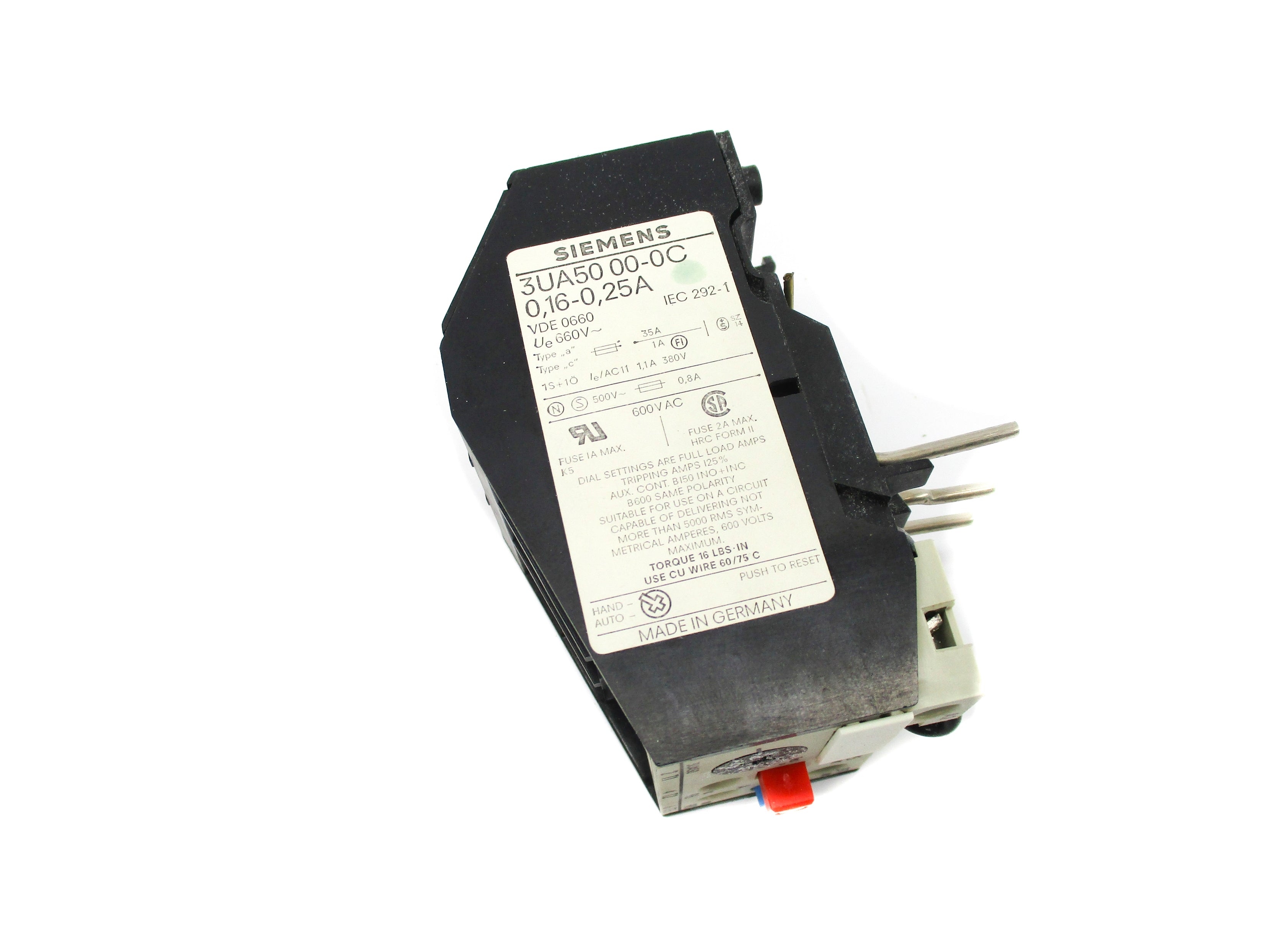 SIEMENS 3UA5000-0C 0,16-0,25A 600VAC NSMP