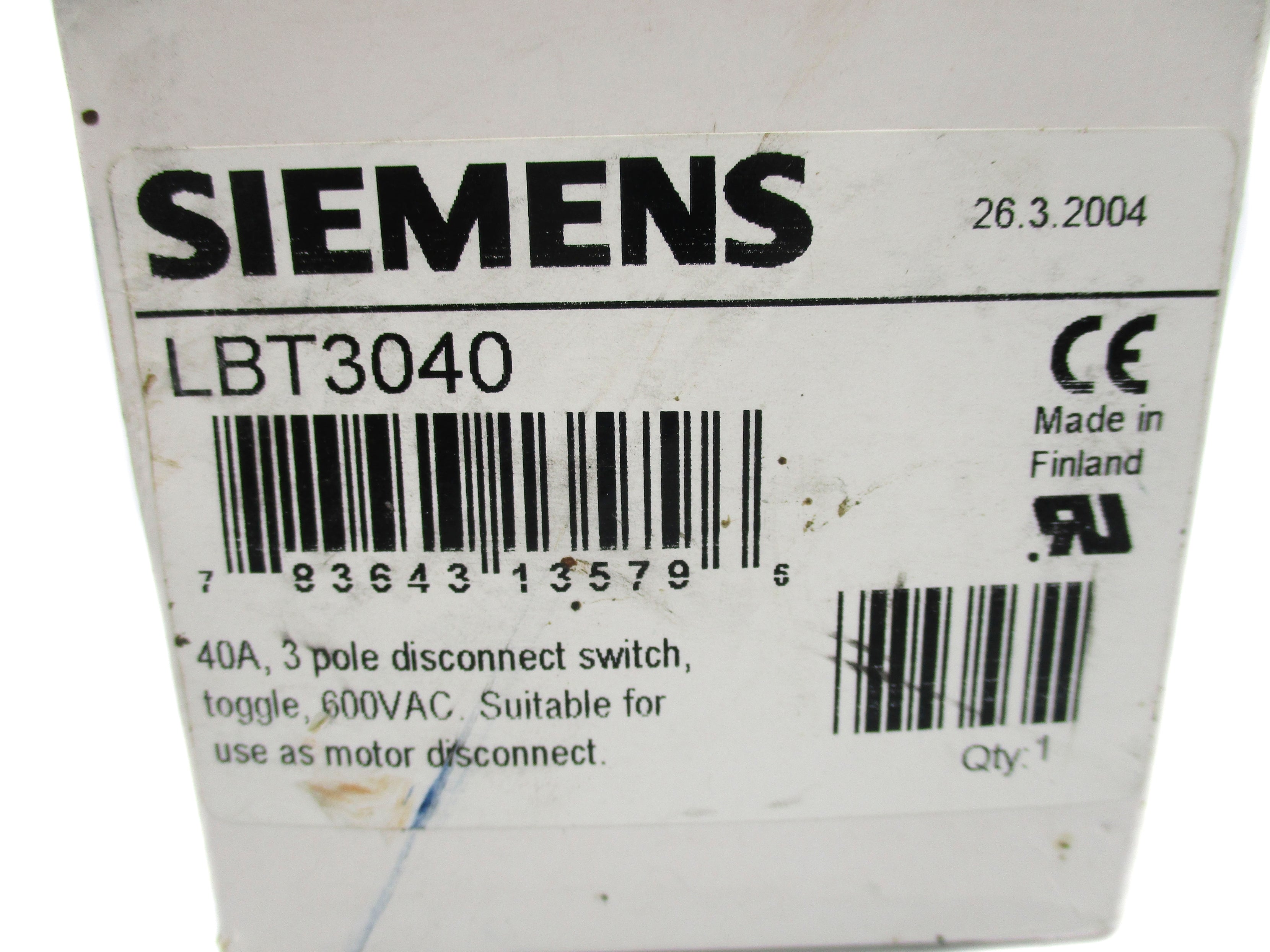 SIEMENS LBT3040 NSMP