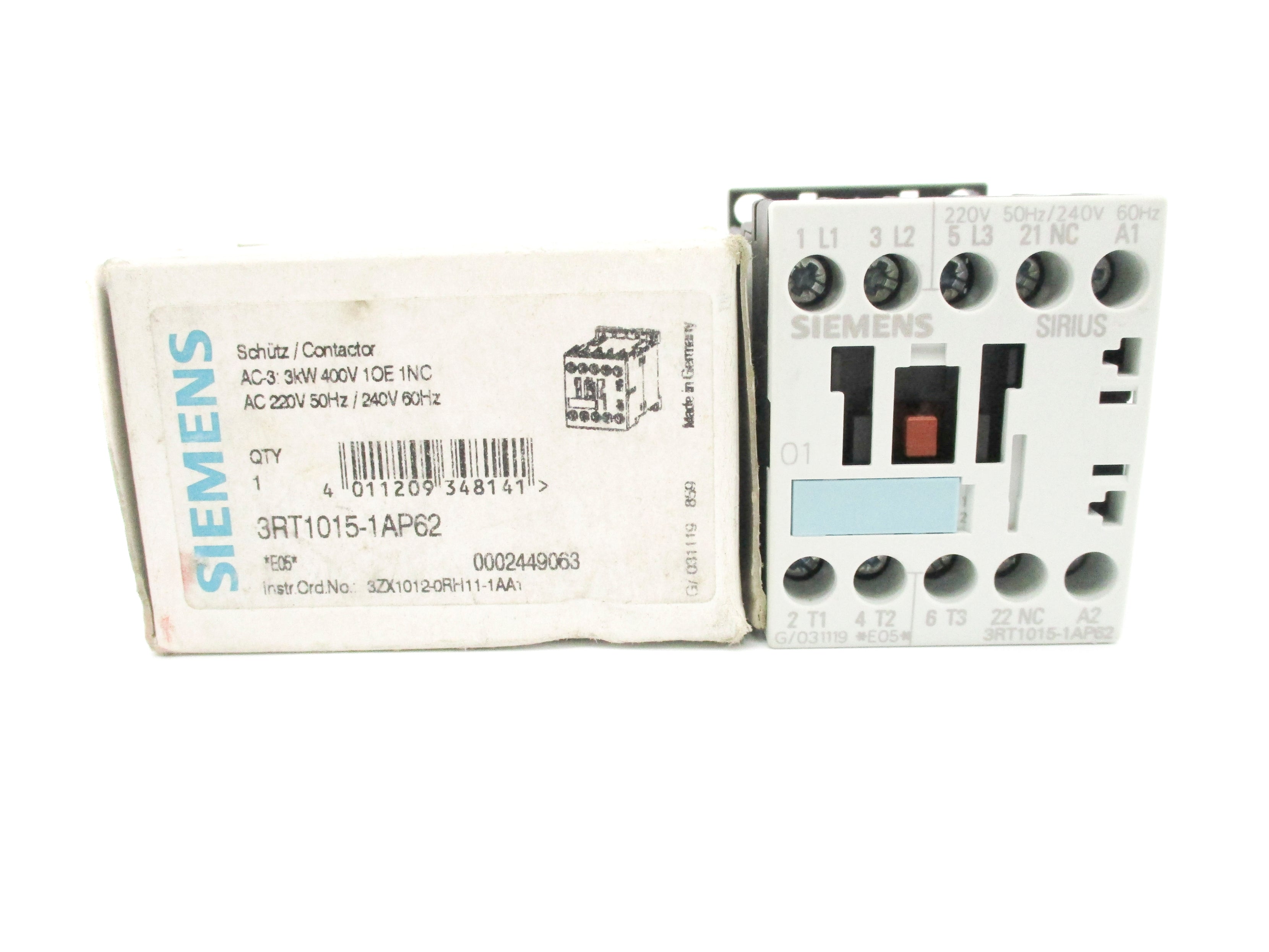 SIEMENS 3RT1015-1AP62 220/240V NSMP
