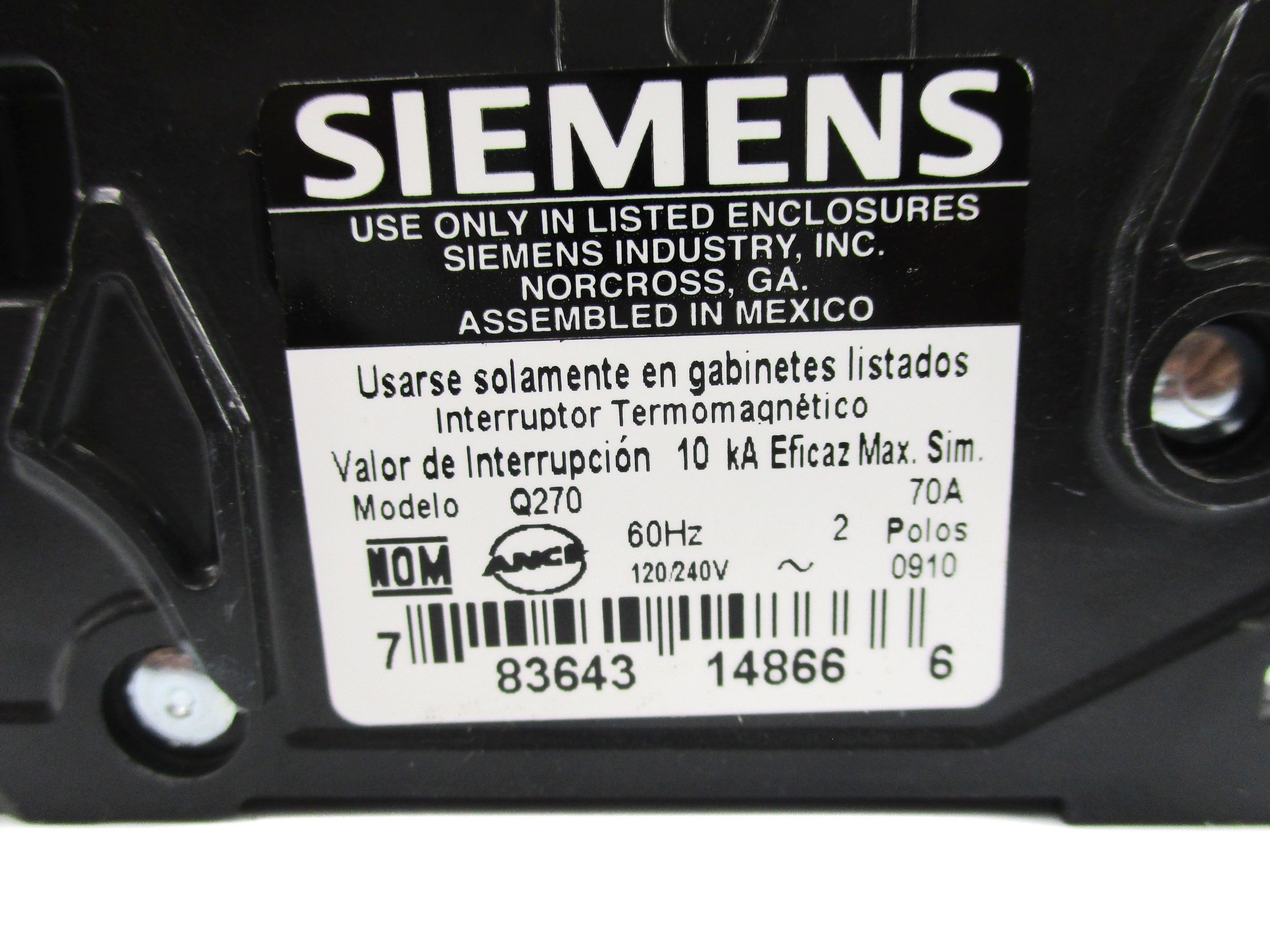 SIEMENS Q270 120/240V 70A NSNP