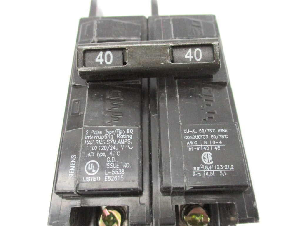 SIEMENS BQ2B040 120/240V 40A NSNP