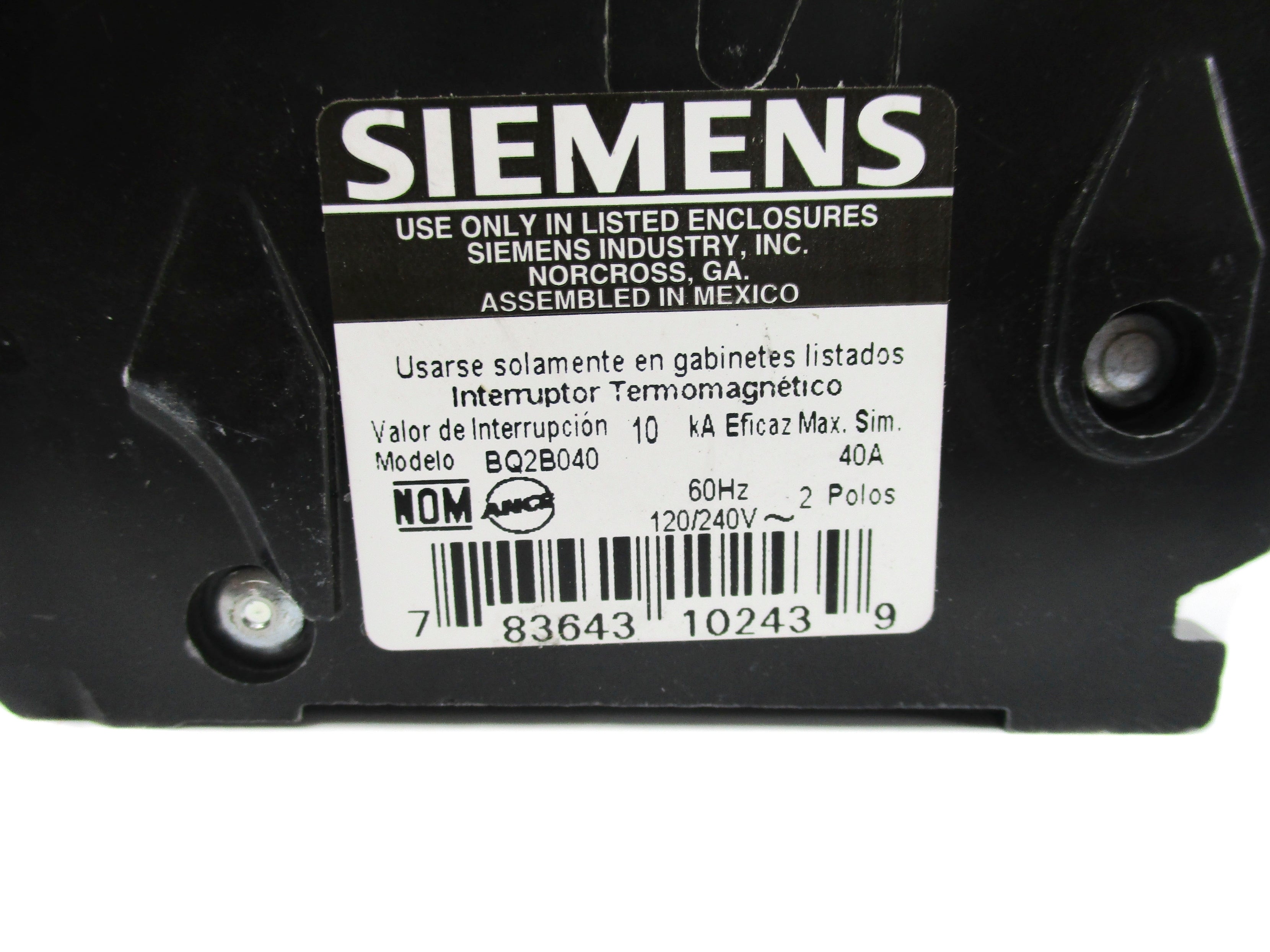 SIEMENS BQ2B040 120/240V 40A NSNP