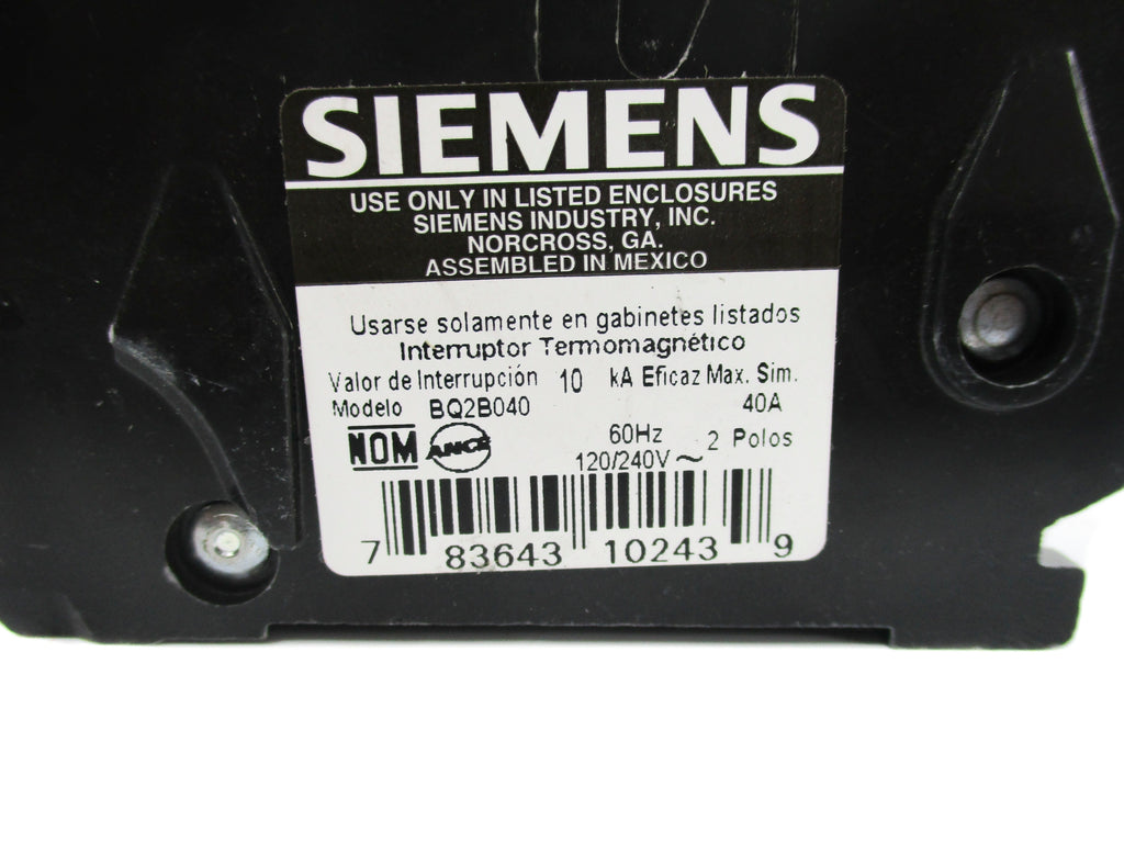 SIEMENS BQ2B040 120/240V 40A NSNP