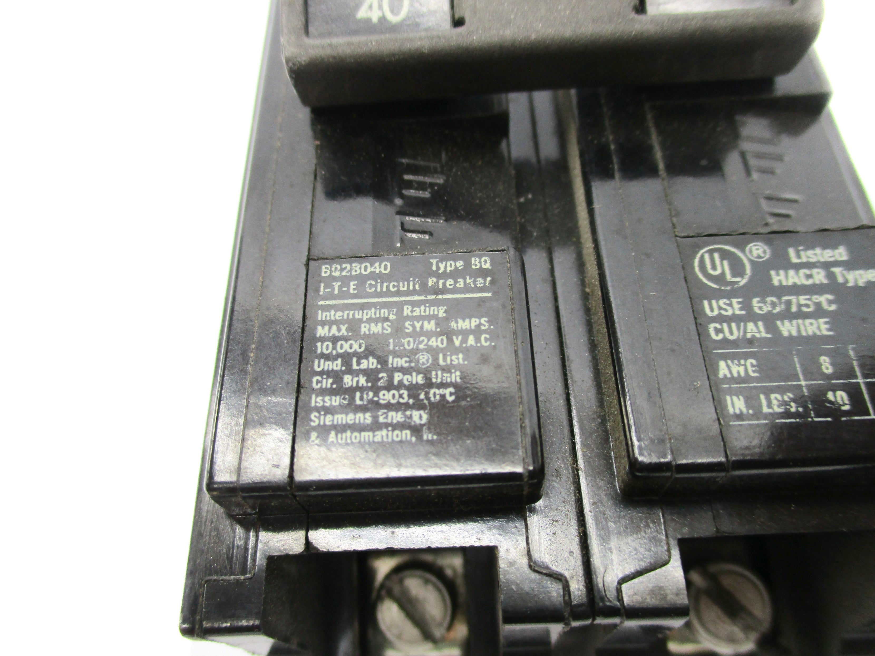 SIEMENS BQ2B040 120/240V 40A UNMP