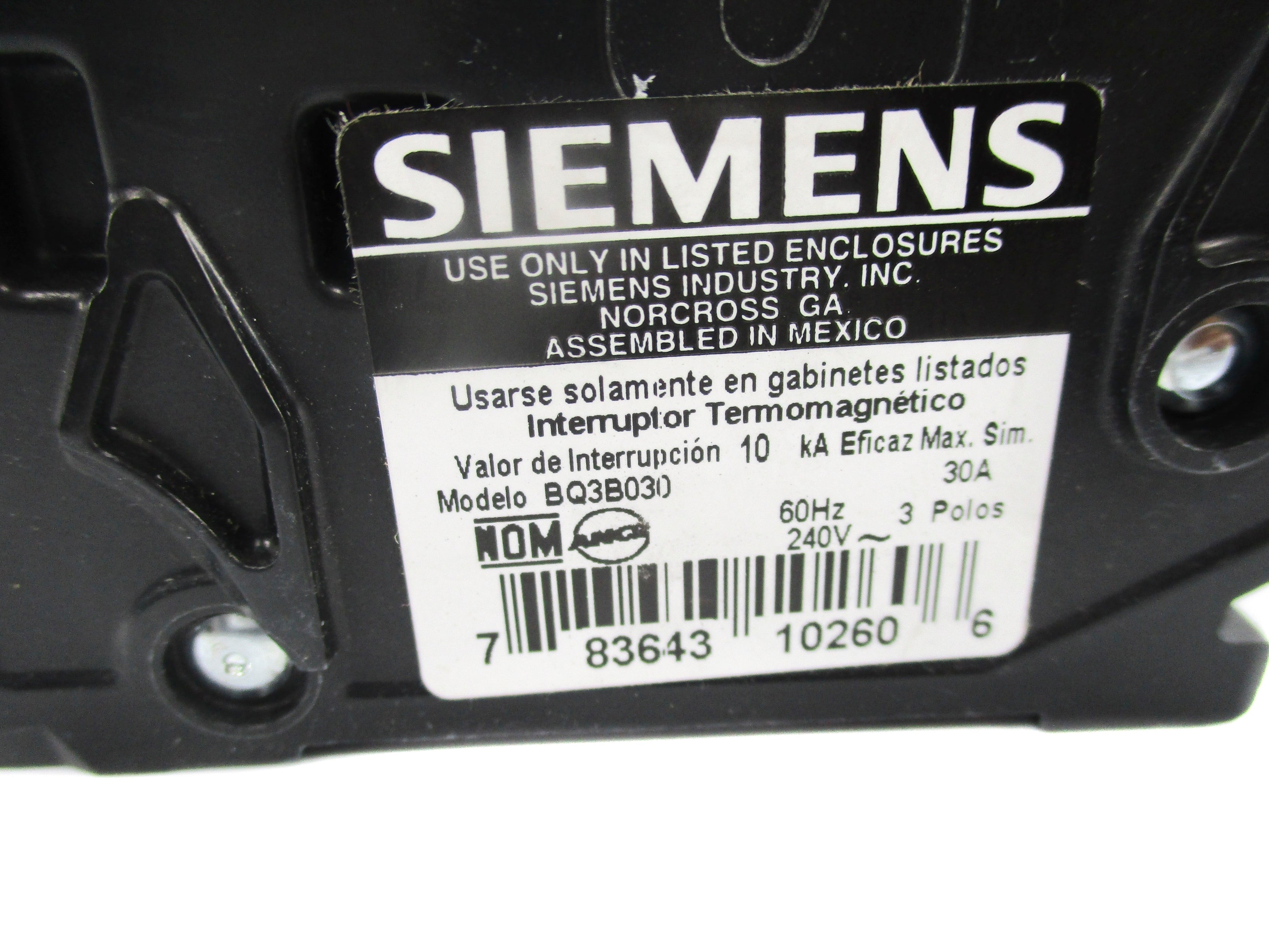 SIEMENS BQ3B030 240V 30A NSNP