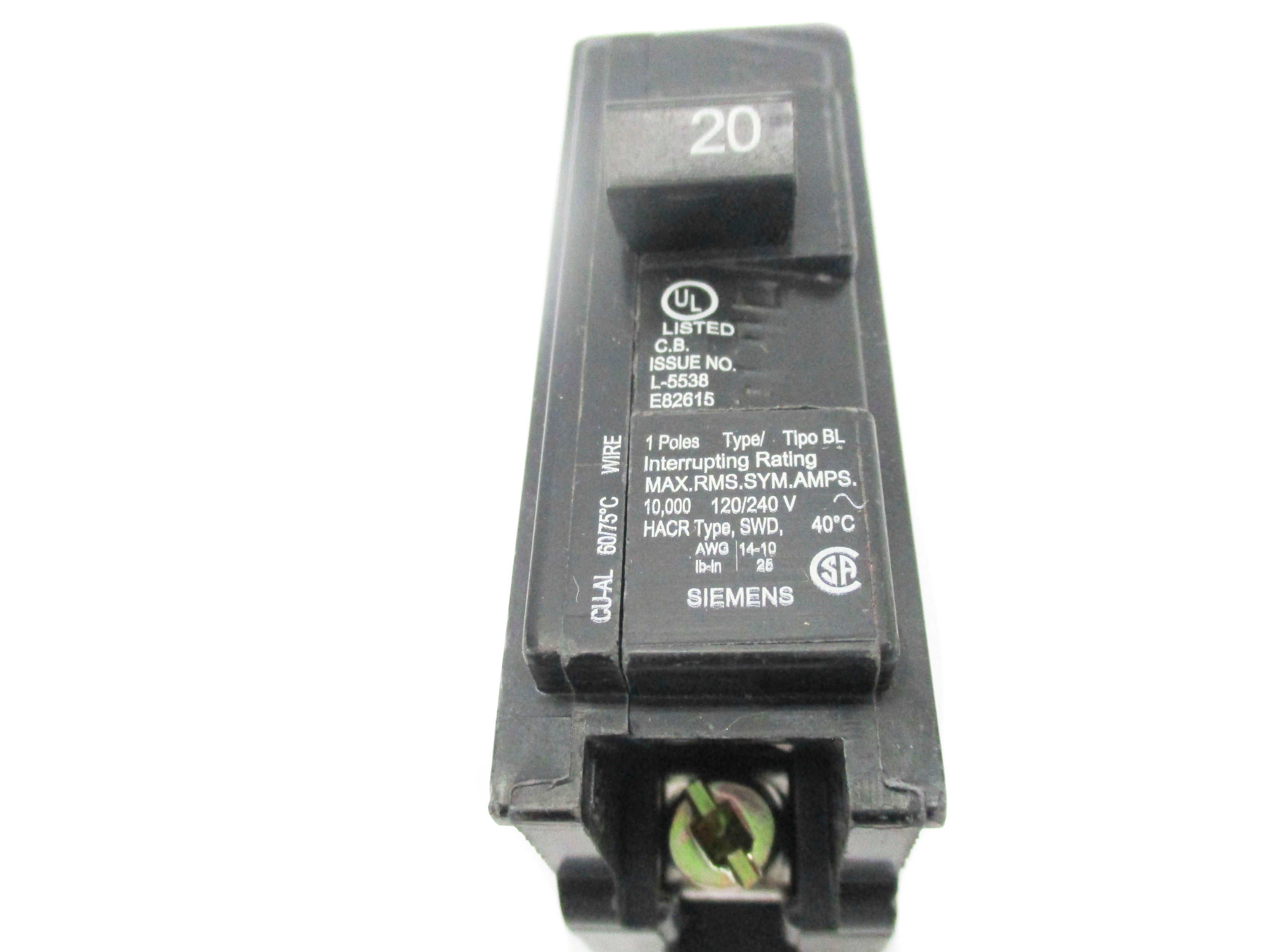 SIEMENS B120 120/240V 20A NSNP