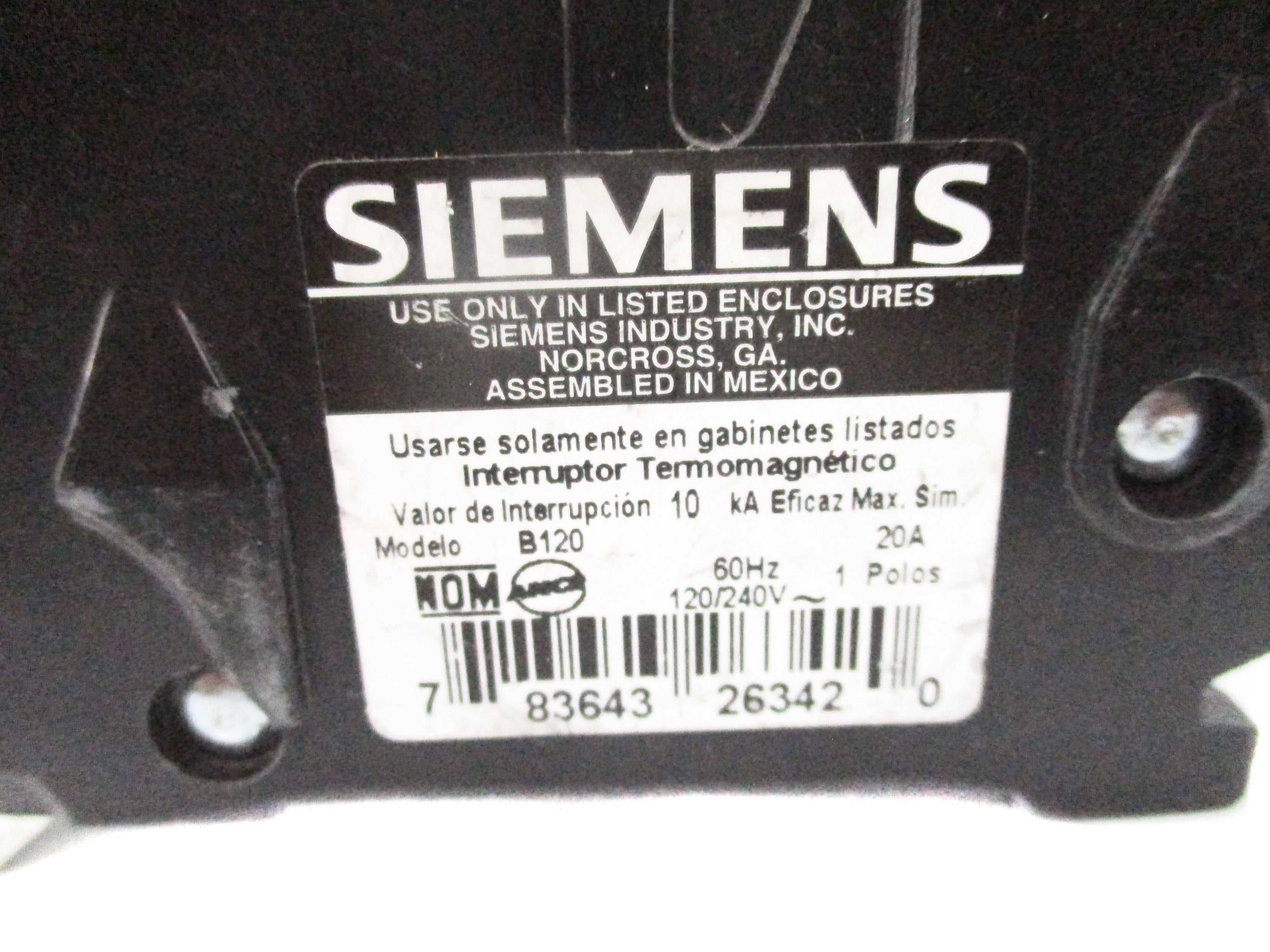 SIEMENS B120 120/240V 20A NSNP