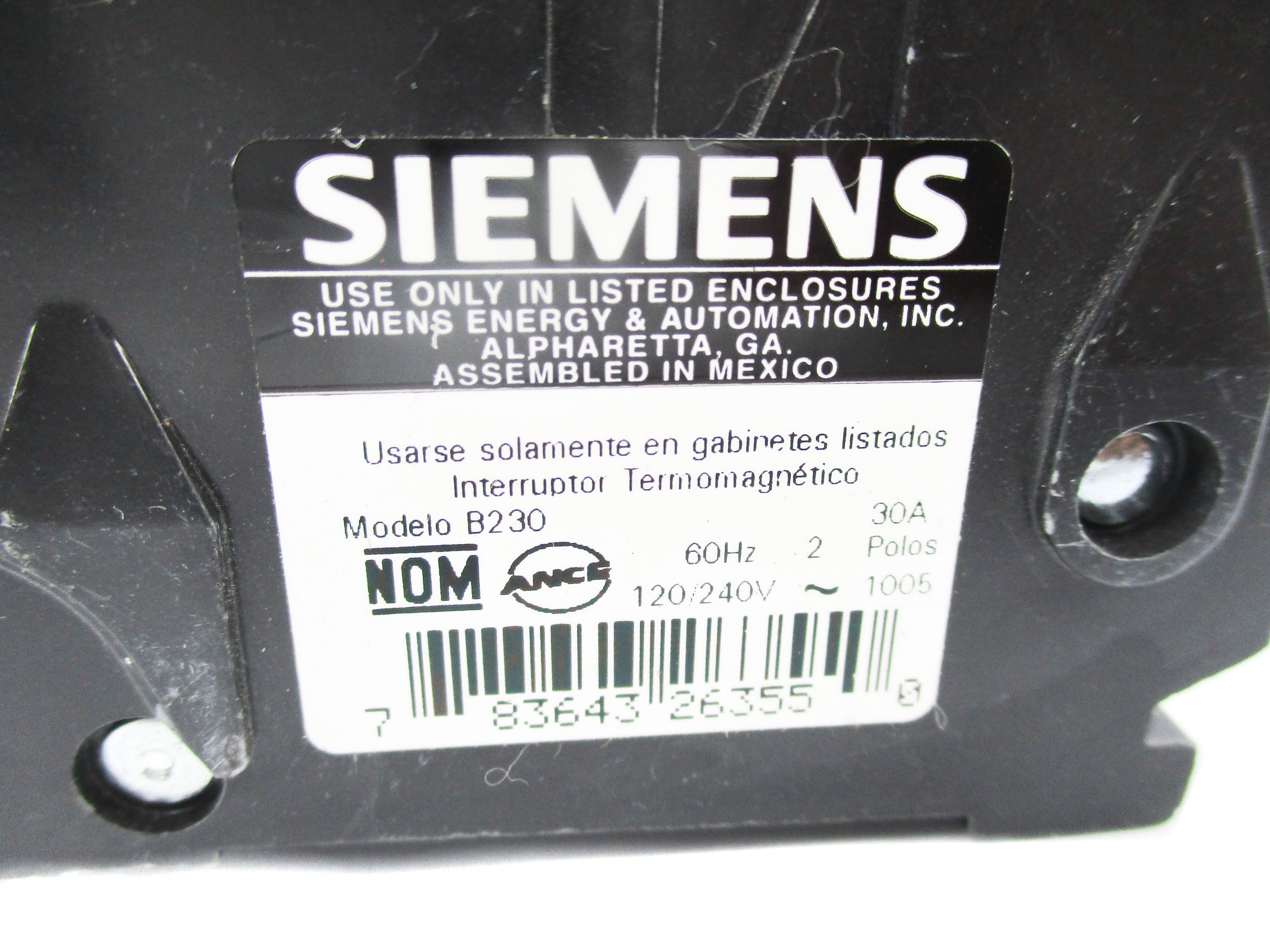 SIEMENS B230 120/240V 30A UNMP