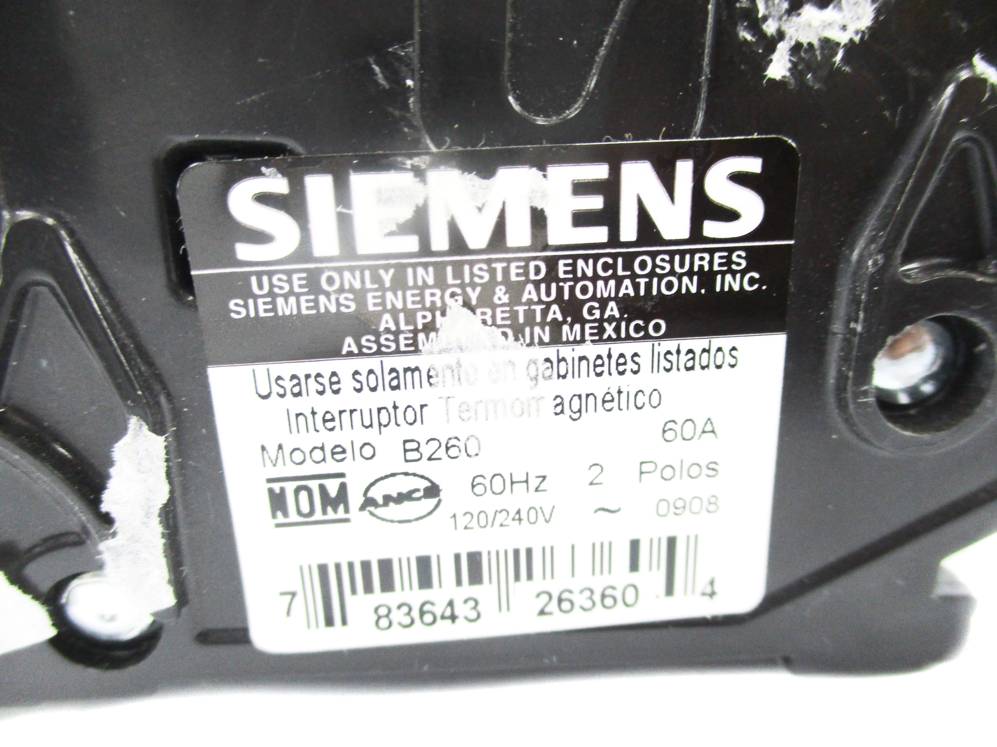 SIEMENS B260 120/240V 60A NSNP