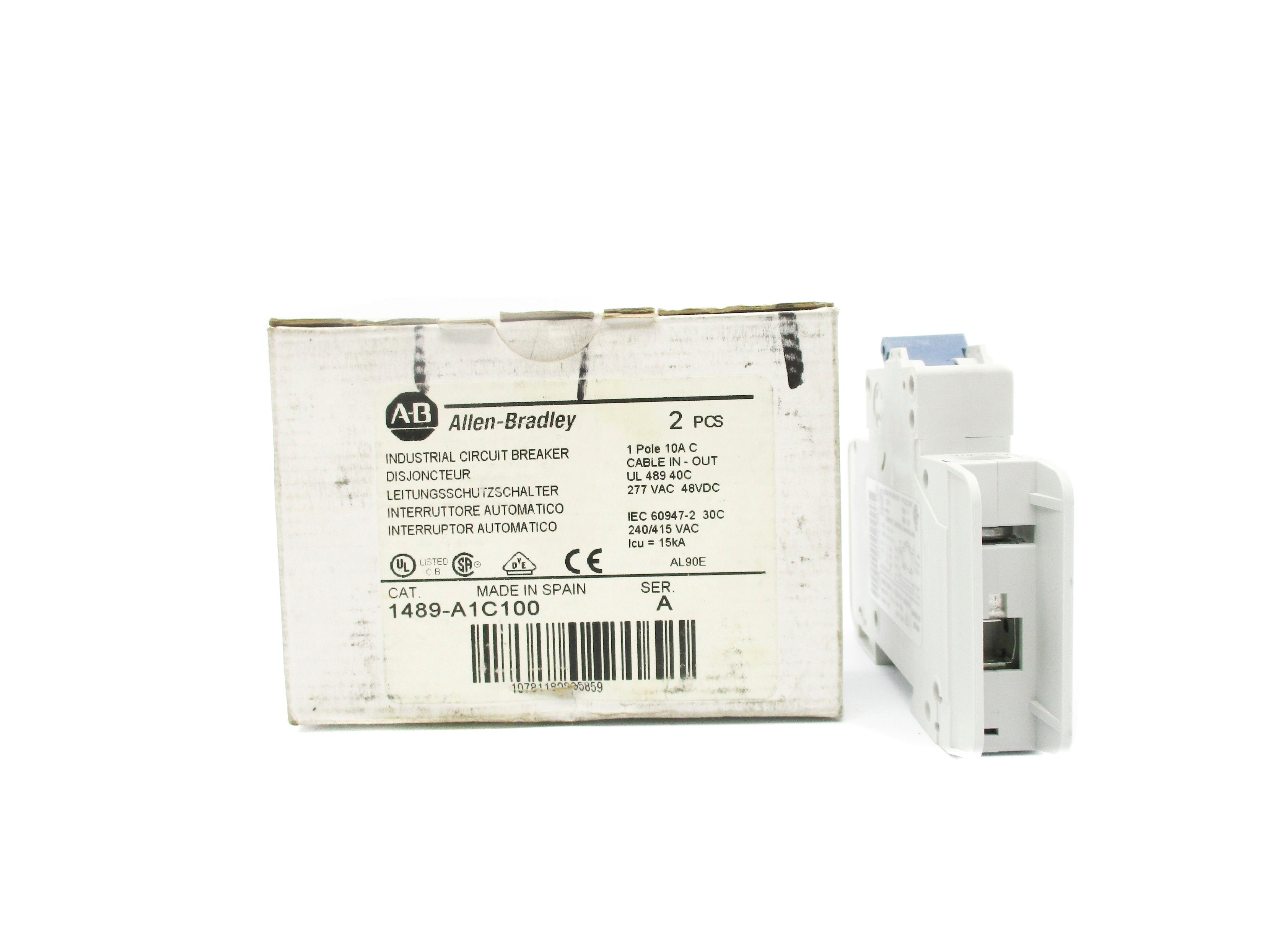 ALLEN BRADLEY 1489-A1C100 SER. A 277V 10A (PKG OF 2) NSMP
