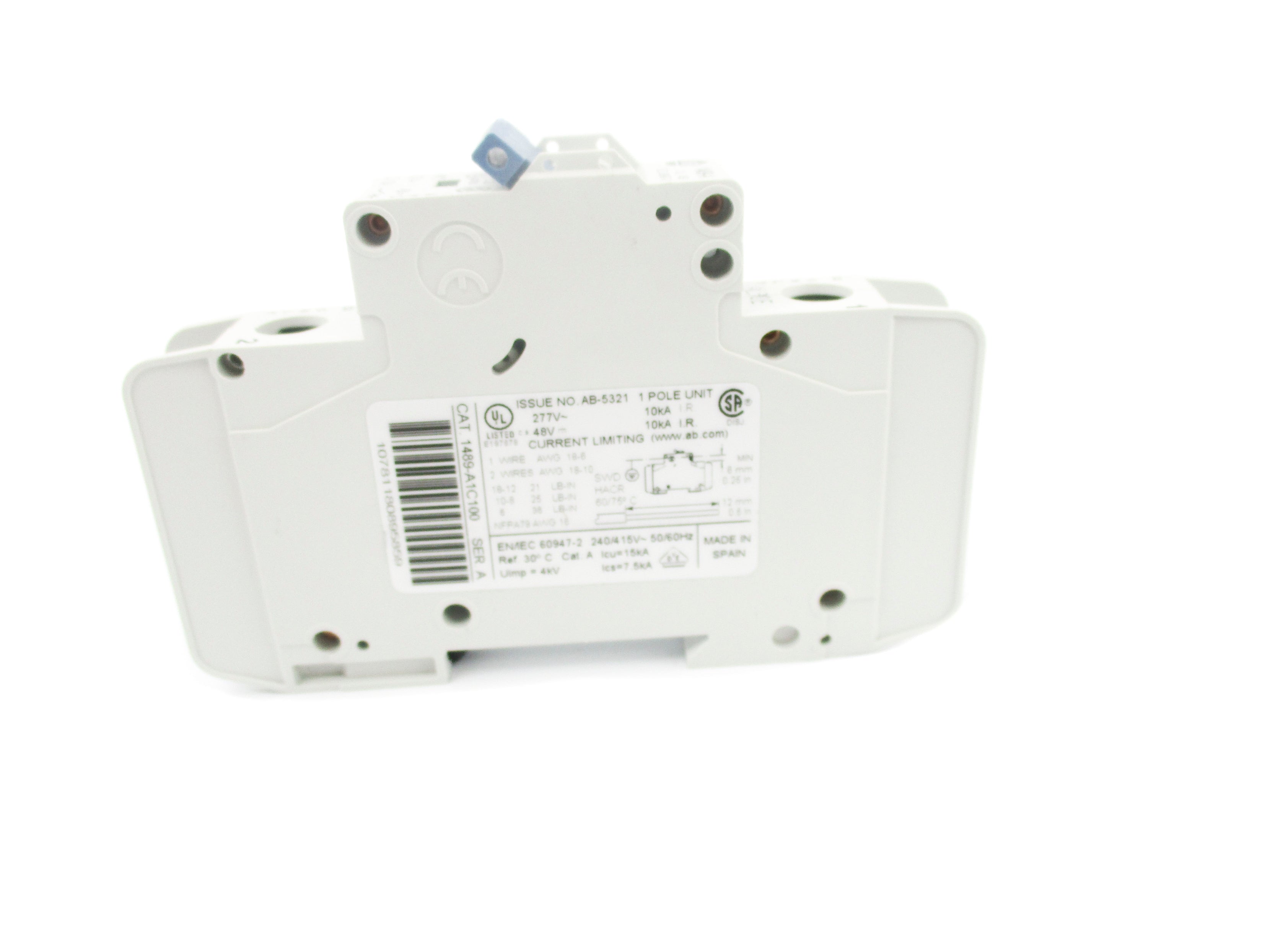 ALLEN BRADLEY 1489-A1C100 SER. A 277V 10A (PKG OF 2) NSMP