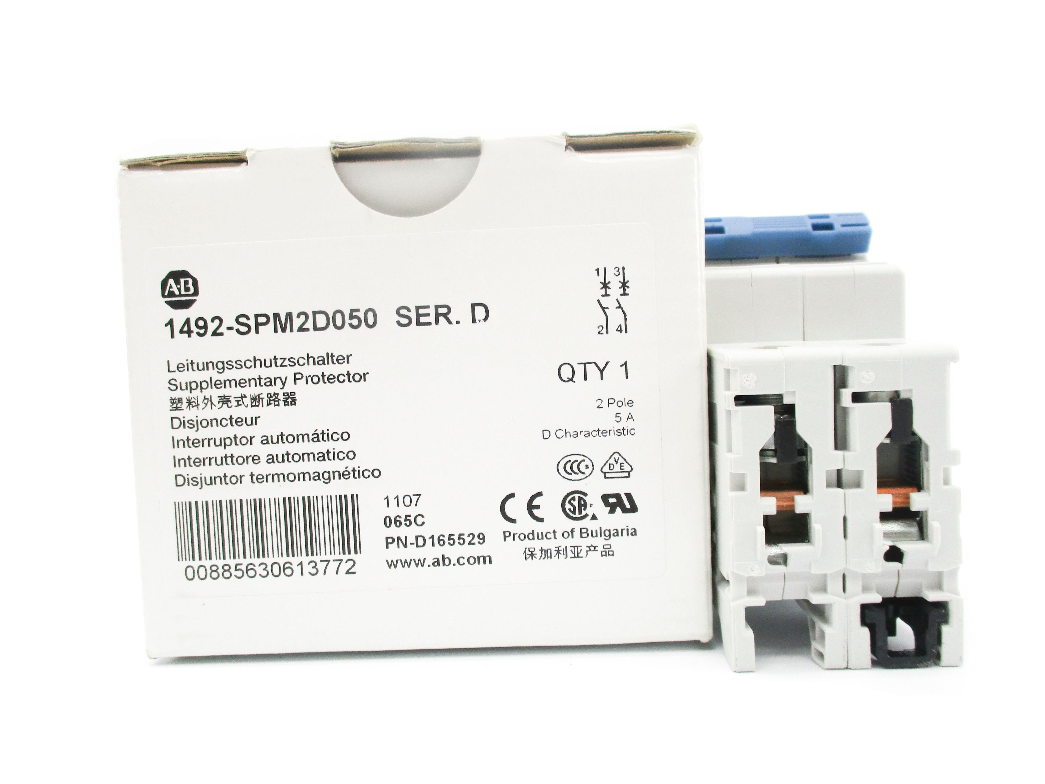 ALLEN BRADLEY 1492-SPM2D050 SER. D 440V 5A NSMP