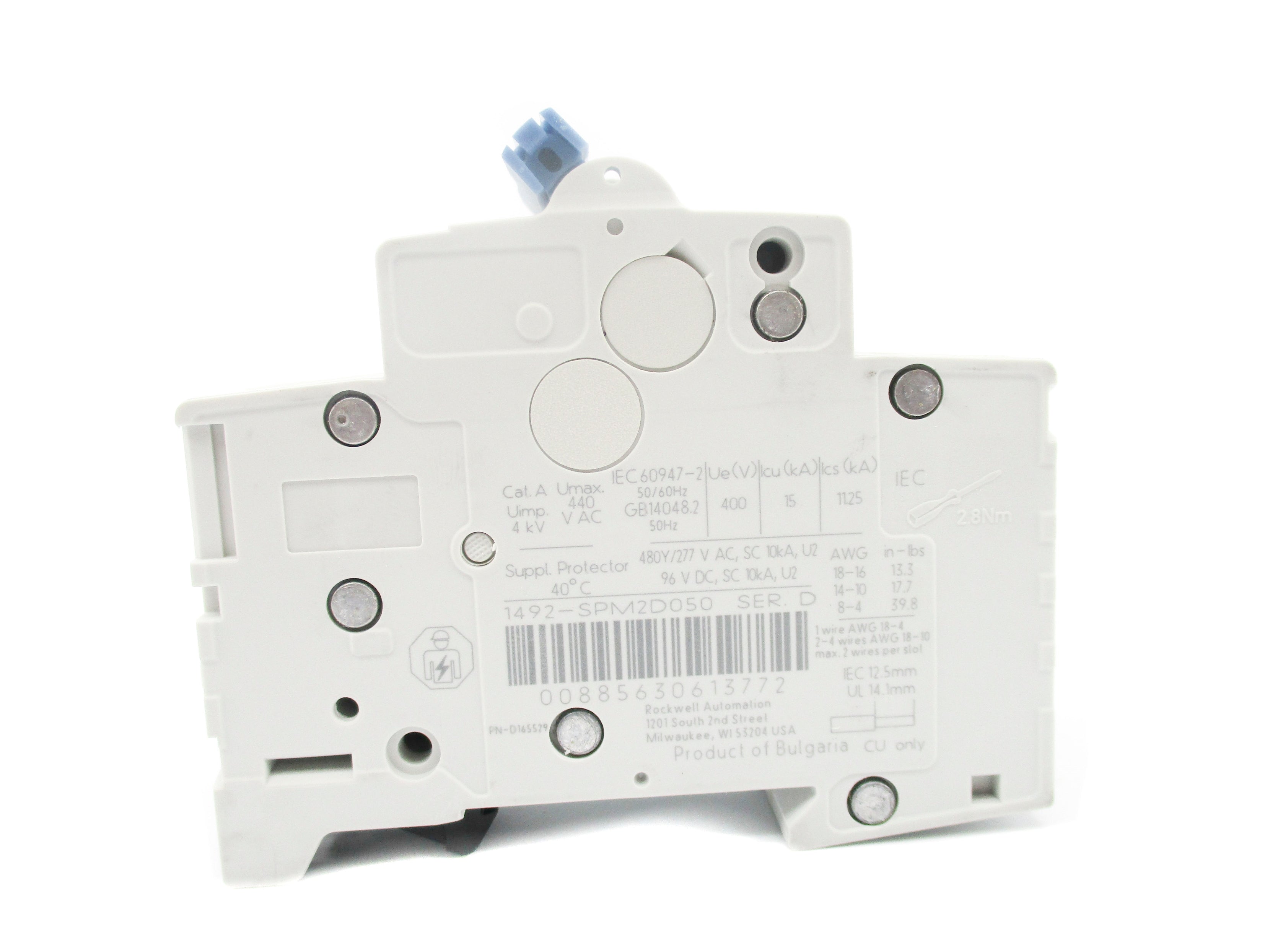 ALLEN BRADLEY 1492-SPM2D050 SER. D 440V 5A NSMP