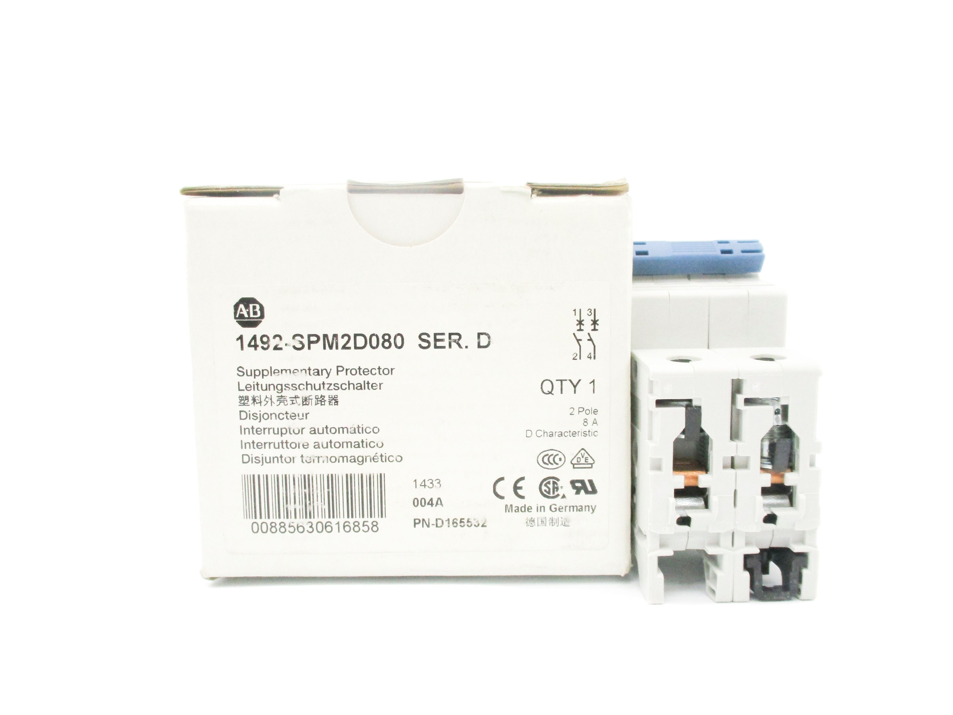 ALLEN BRADLEY 1492-SPM2D080 SER. D 440V 8A NSMP