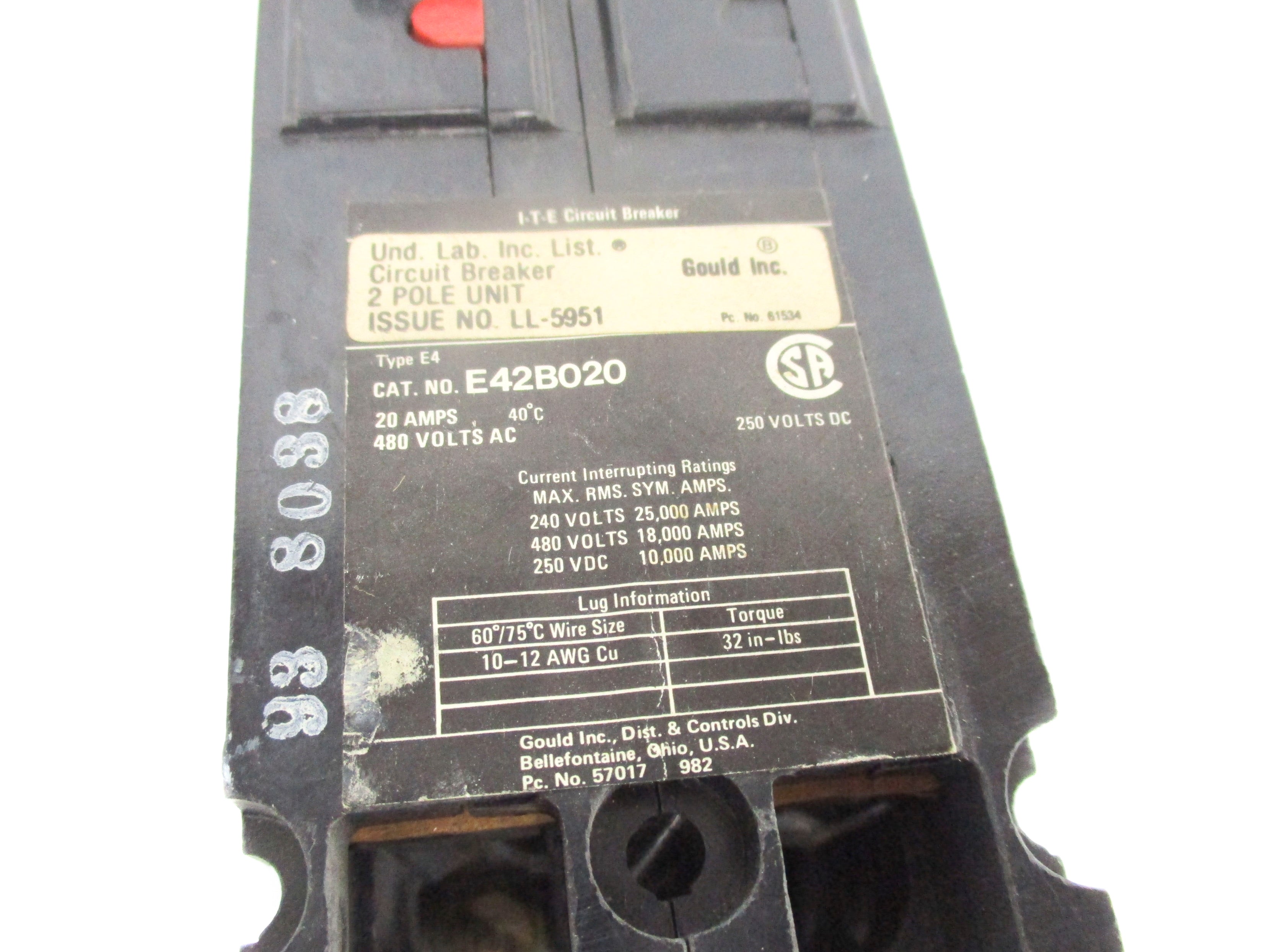 ITE E42B020 480/250V 20A NSNP