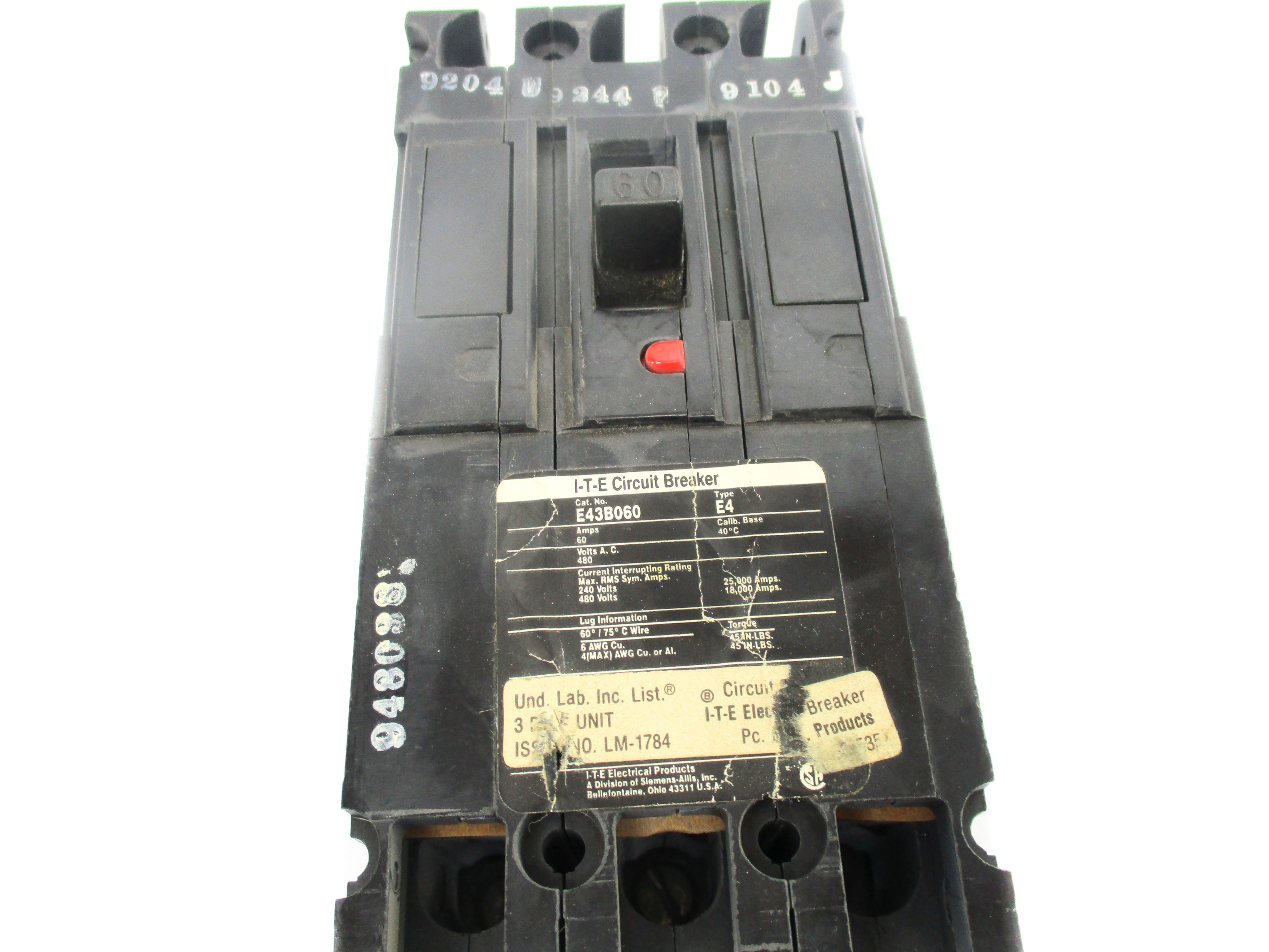 ITE E43B060 240/480V 60A NSNP