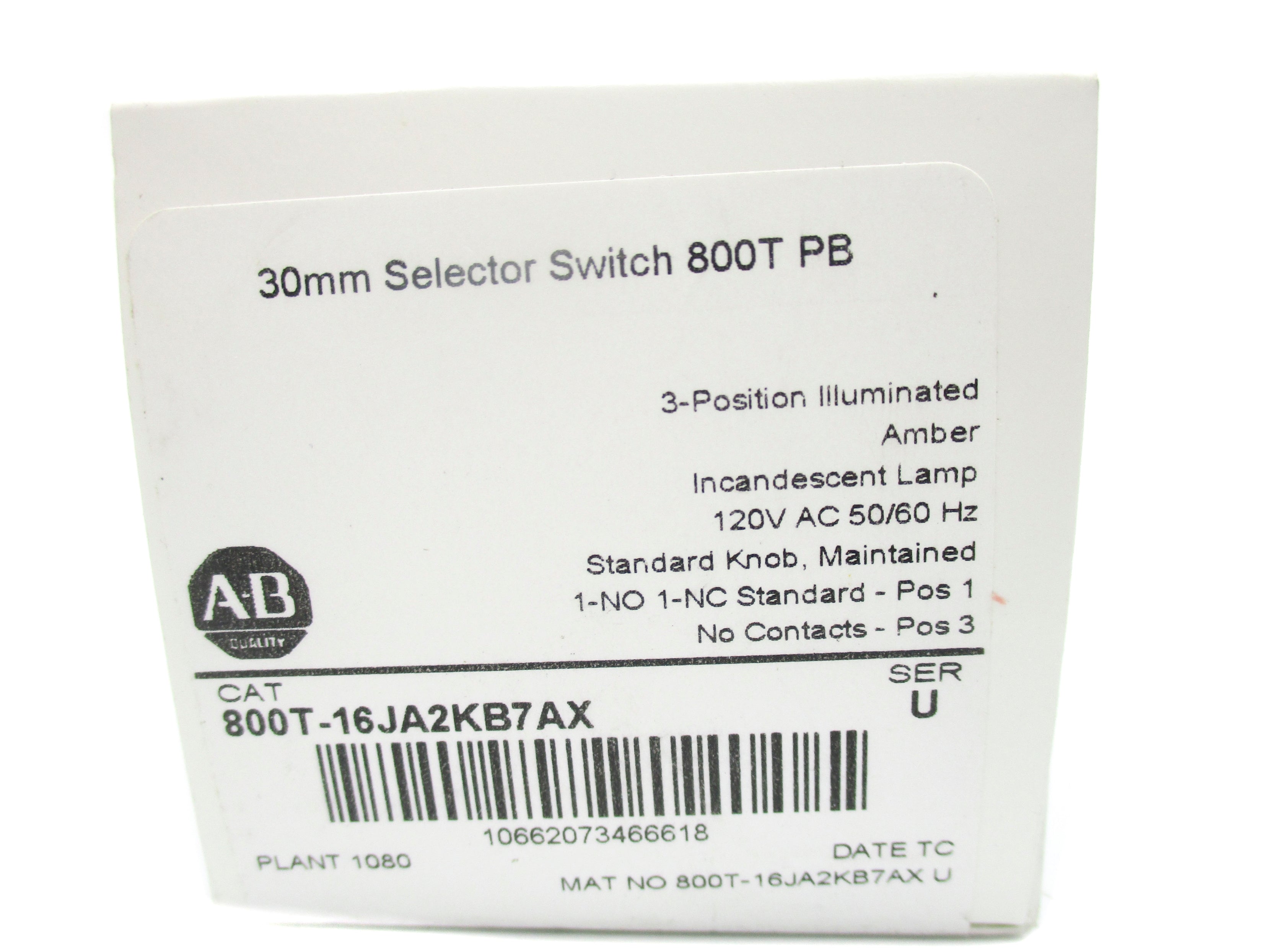 ALLEN BRADLEY 800T-16JA2KB7AX SER. U NSMP