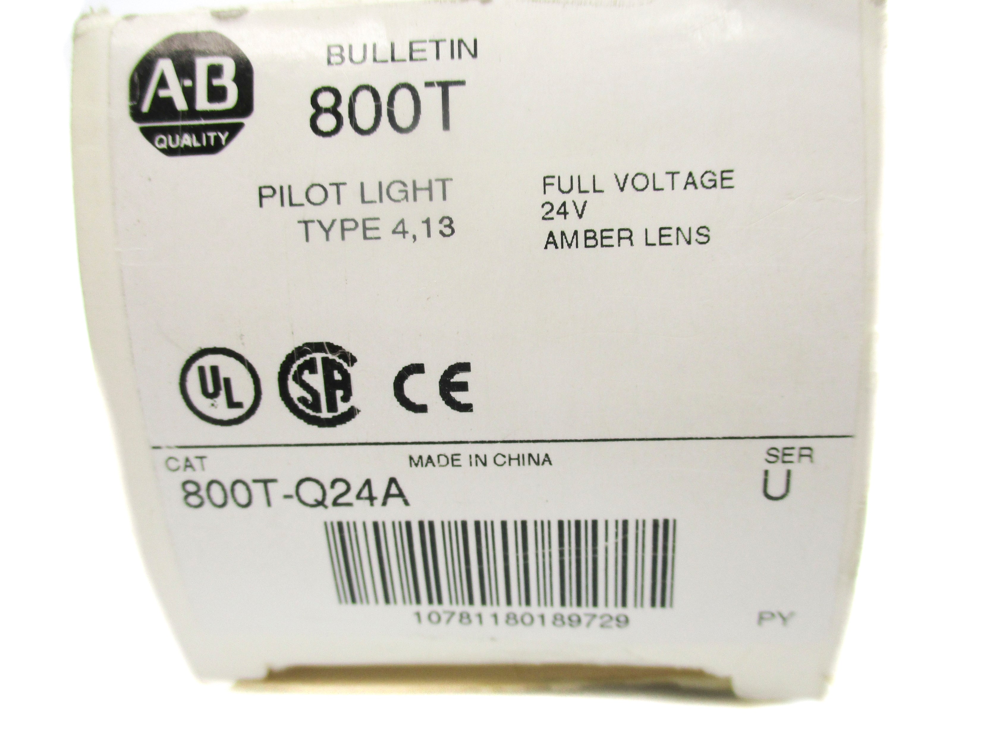 ALLEN BRADLEY 800T-Q24A SER. U (WH) NSMP